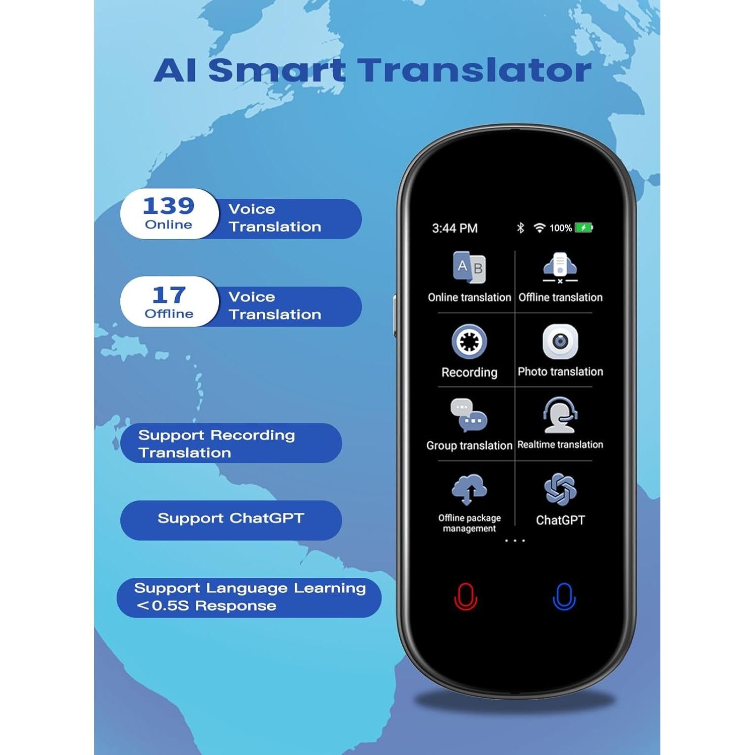 Traductor de Idiomas Portátil Beibo Z2, 139 Idiomas, Offline