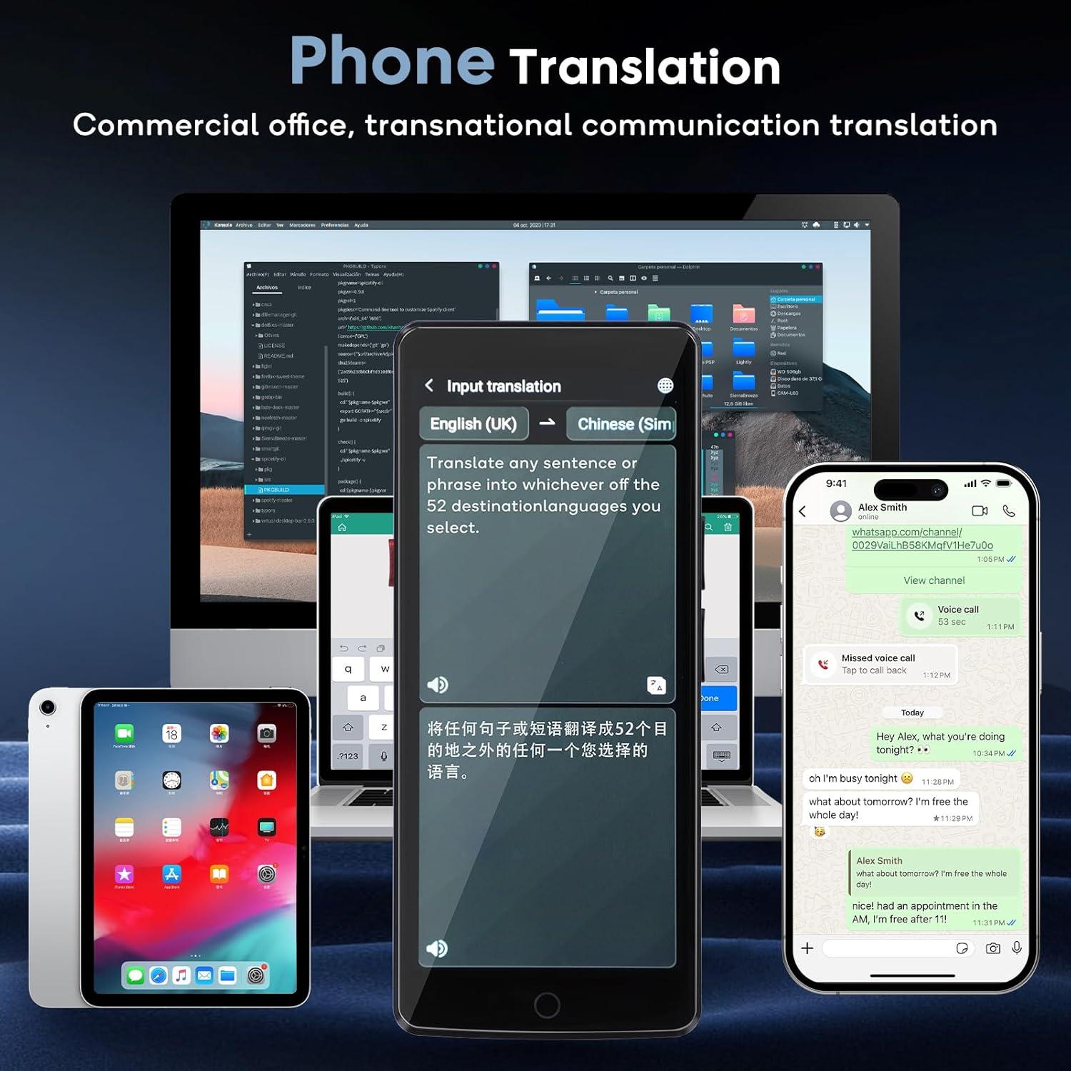 Traductor de Idiomas Anpress A50 Lite, Pantalla Táctil 5.5"