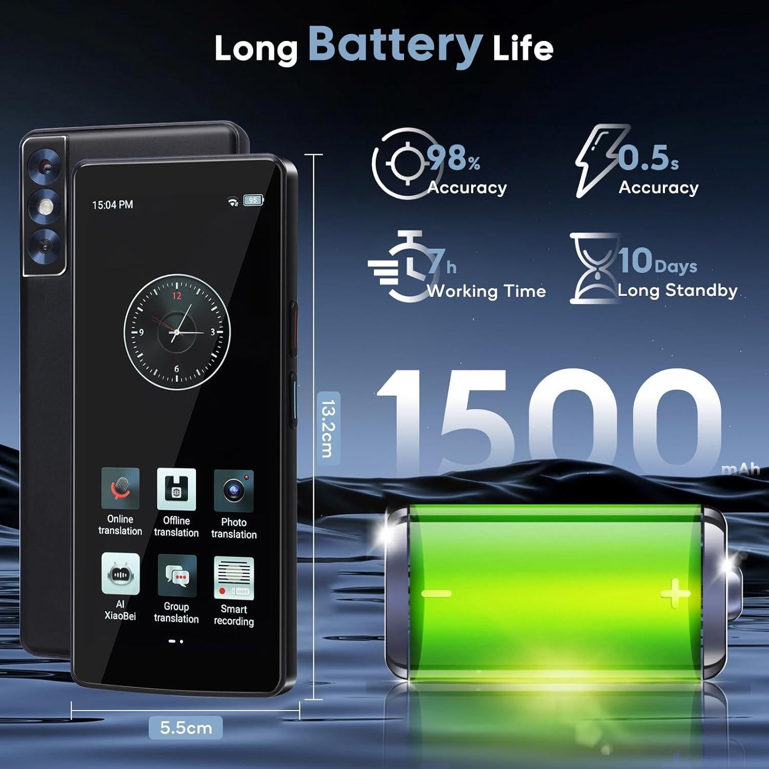 Traductor de Idiomas Anpress A50 Lite, Pantalla Táctil 5.5"