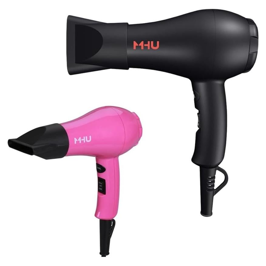 Secador de Pelo Mini Cerámico iónico 1000W Negro