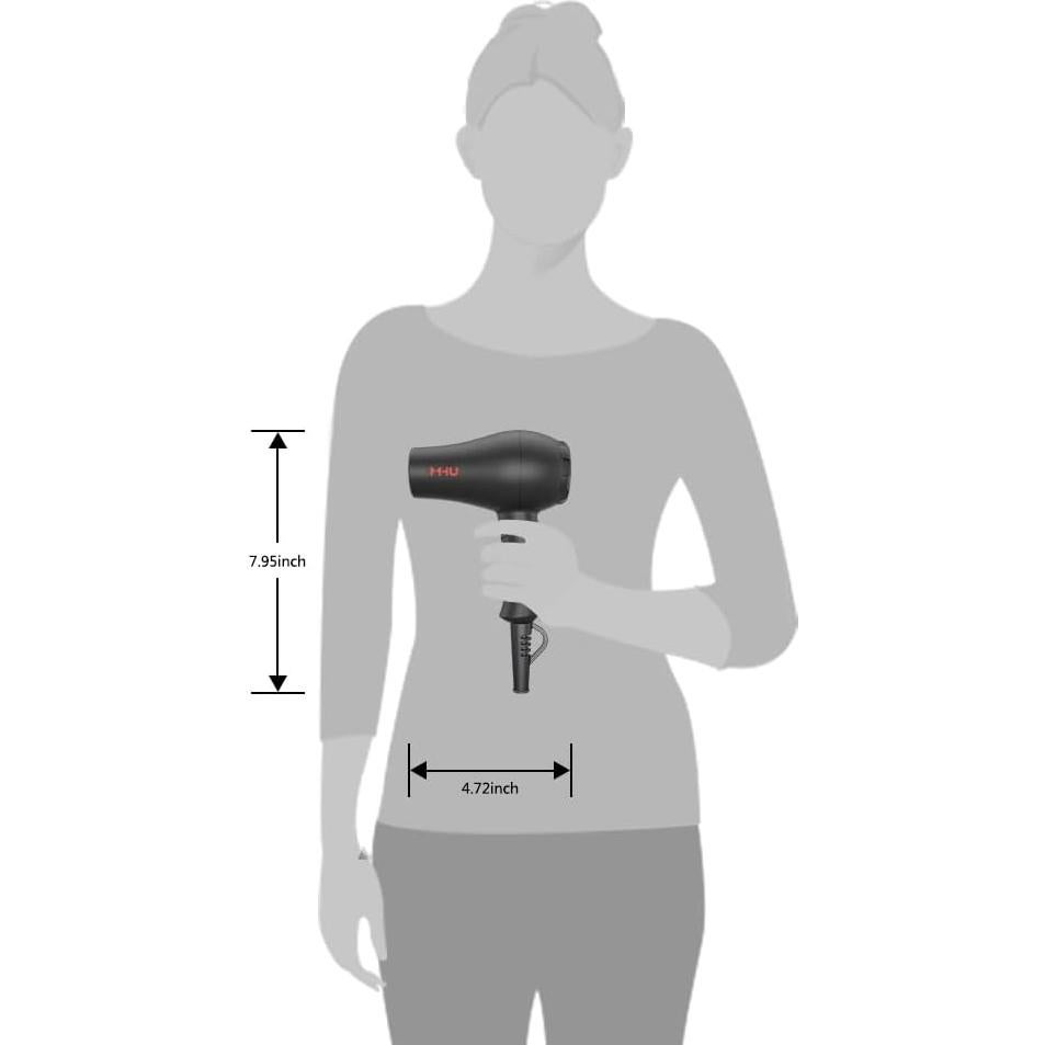 Secador de Pelo Mini Cerámico iónico 1000W Negro