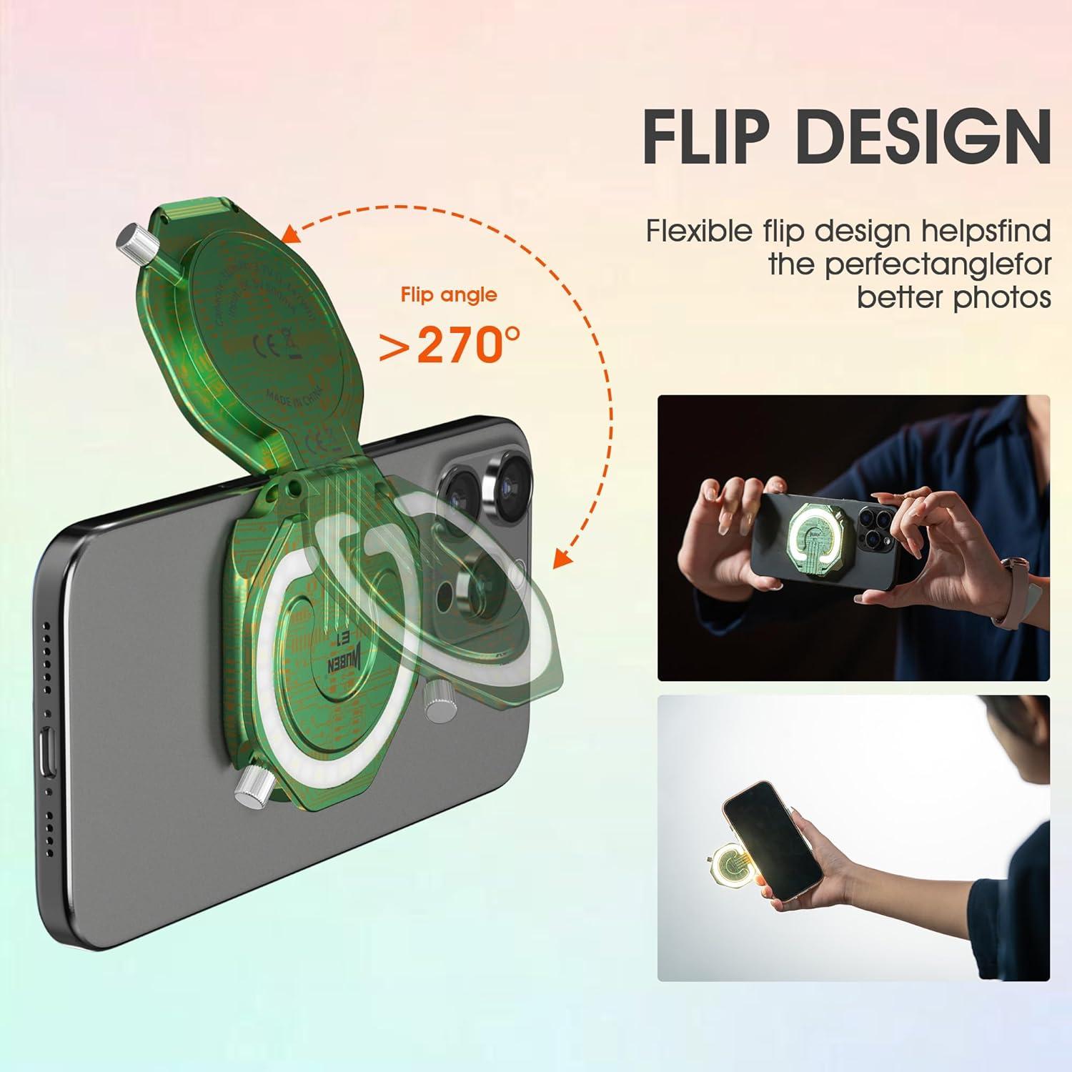 Luz de Anillo Portátil WUBEN E1 para Selfie 300 Lúmenes