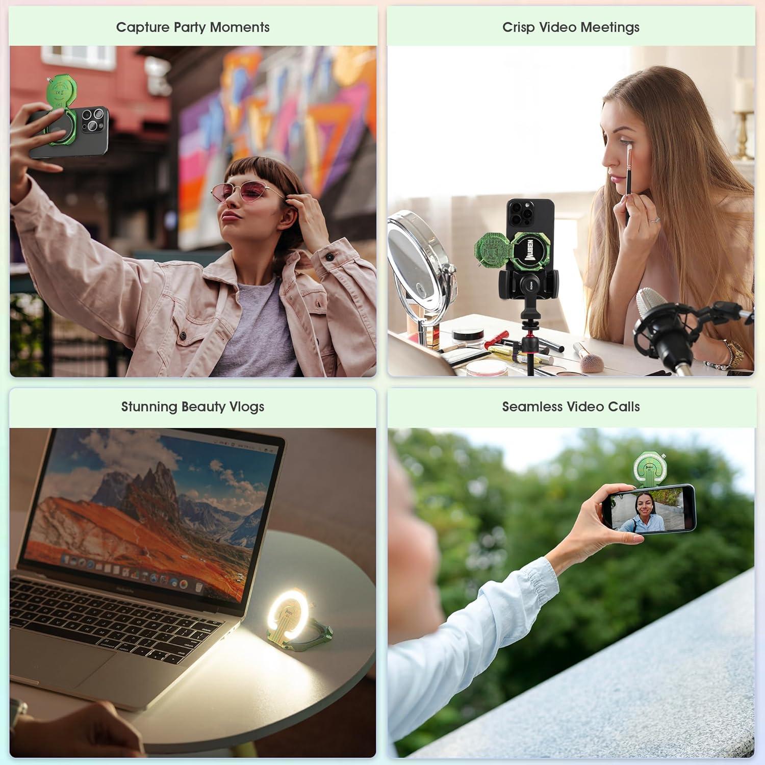 Luz de Anillo Portátil WUBEN E1 para Selfie 300 Lúmenes