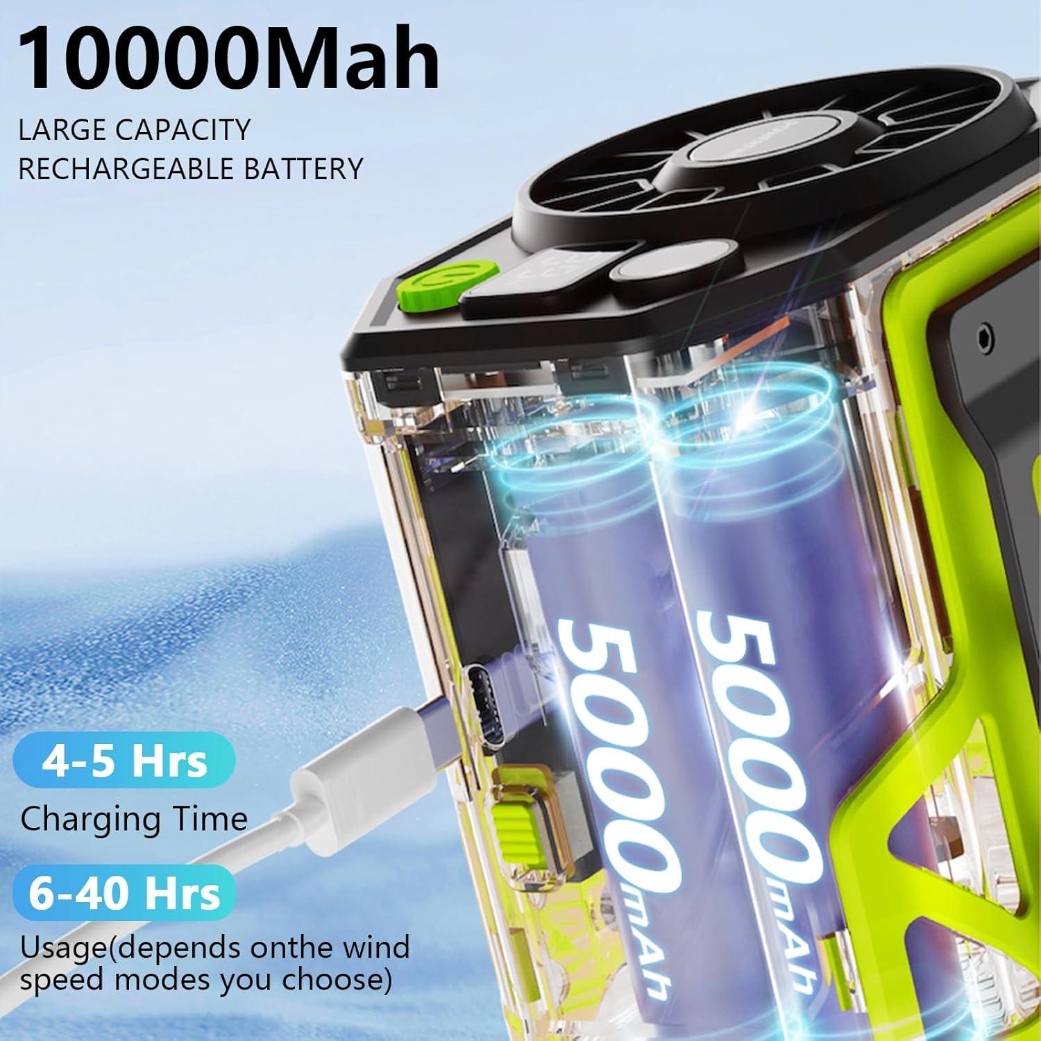 Ventilador de Cintura Portátil Houscly 10000mAh 10 Velocidades