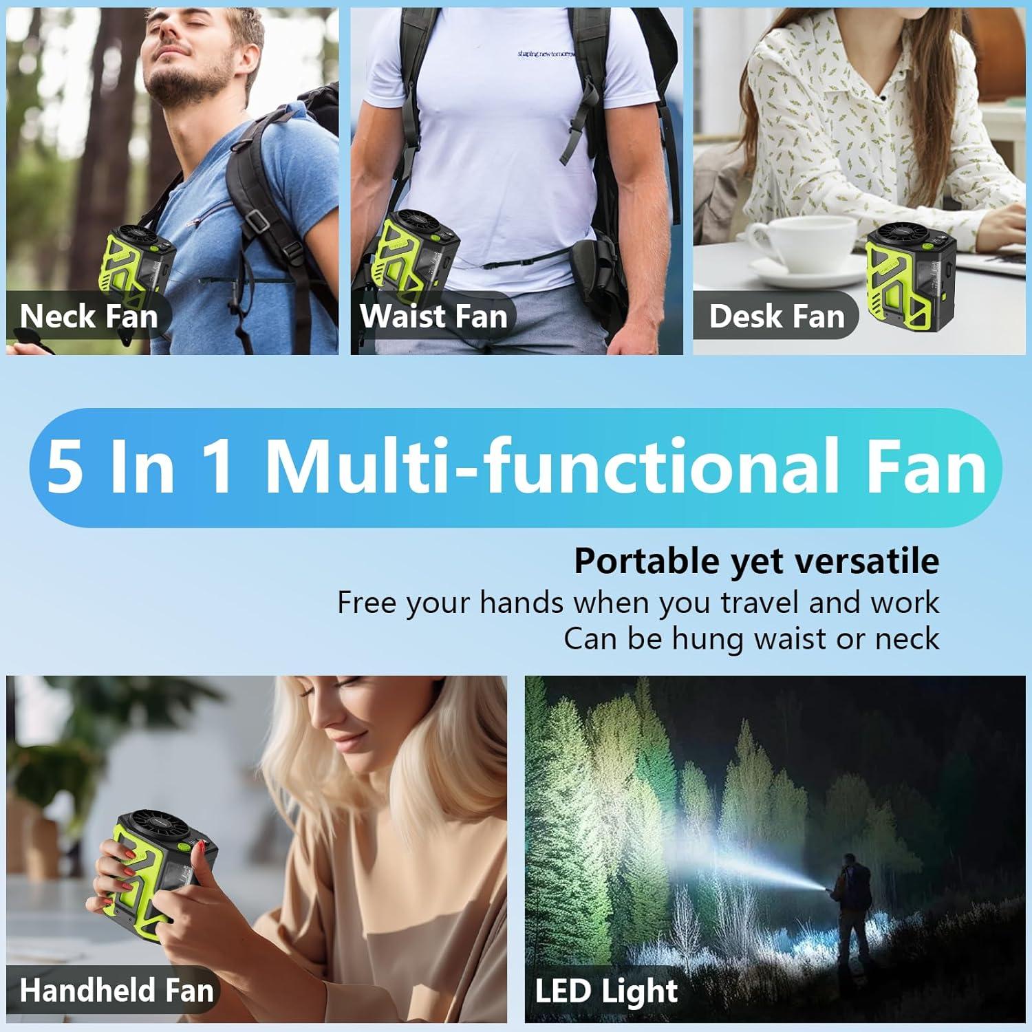 Ventilador de Cintura Portátil Houscly 10000mAh 10 Velocidades