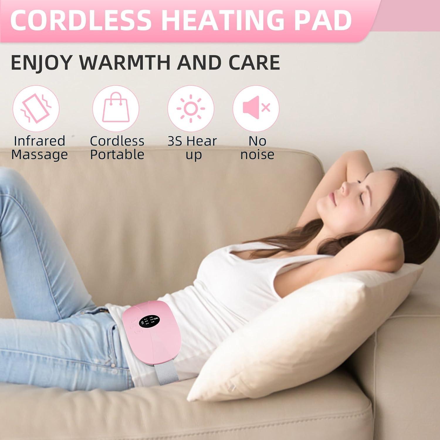 Almohadilla Calentadora Inalámbrica Kissleaf Rosa 3 Niveles