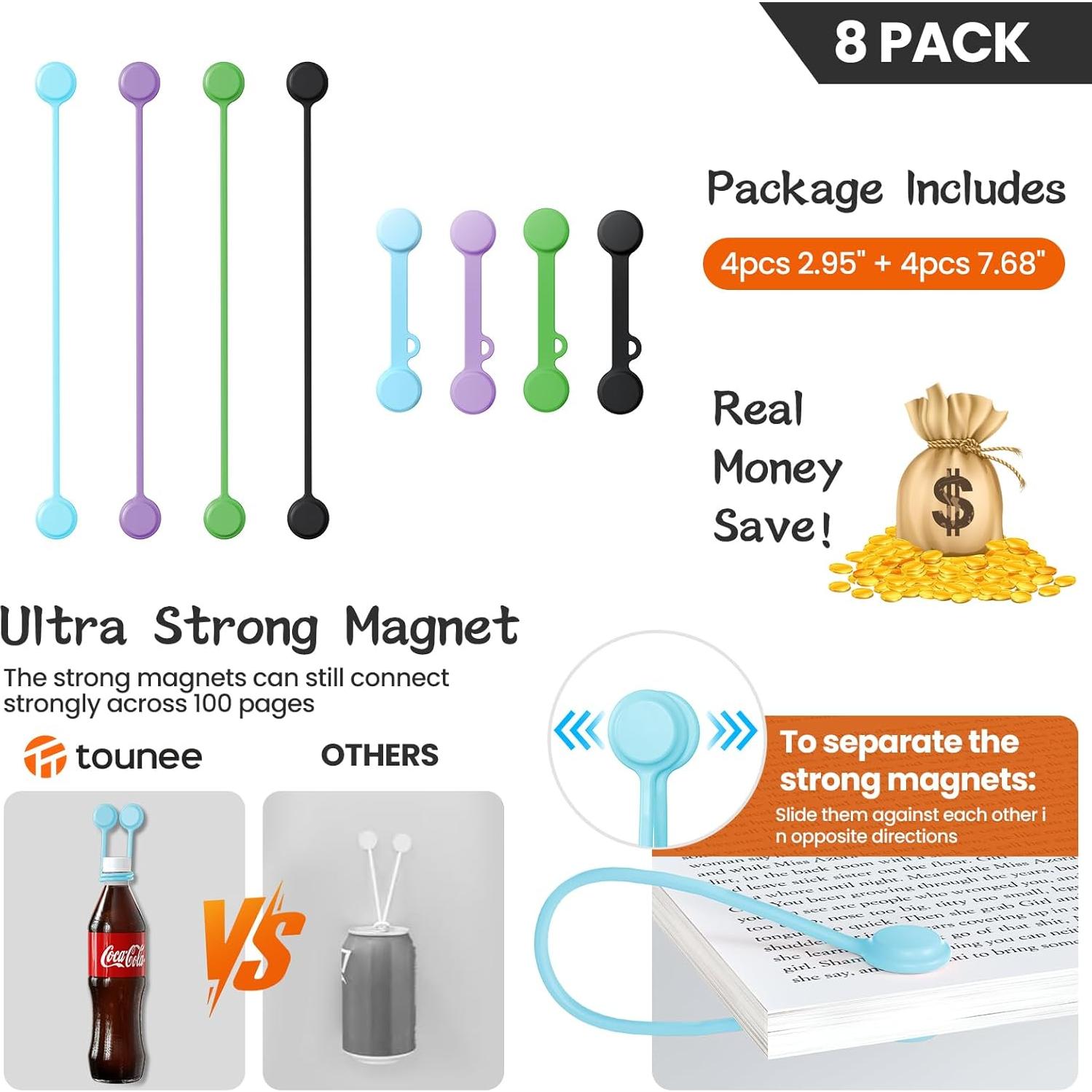 Correas Magnéticas de Silicona Tounee - Combo 8 Pcs Multiusos