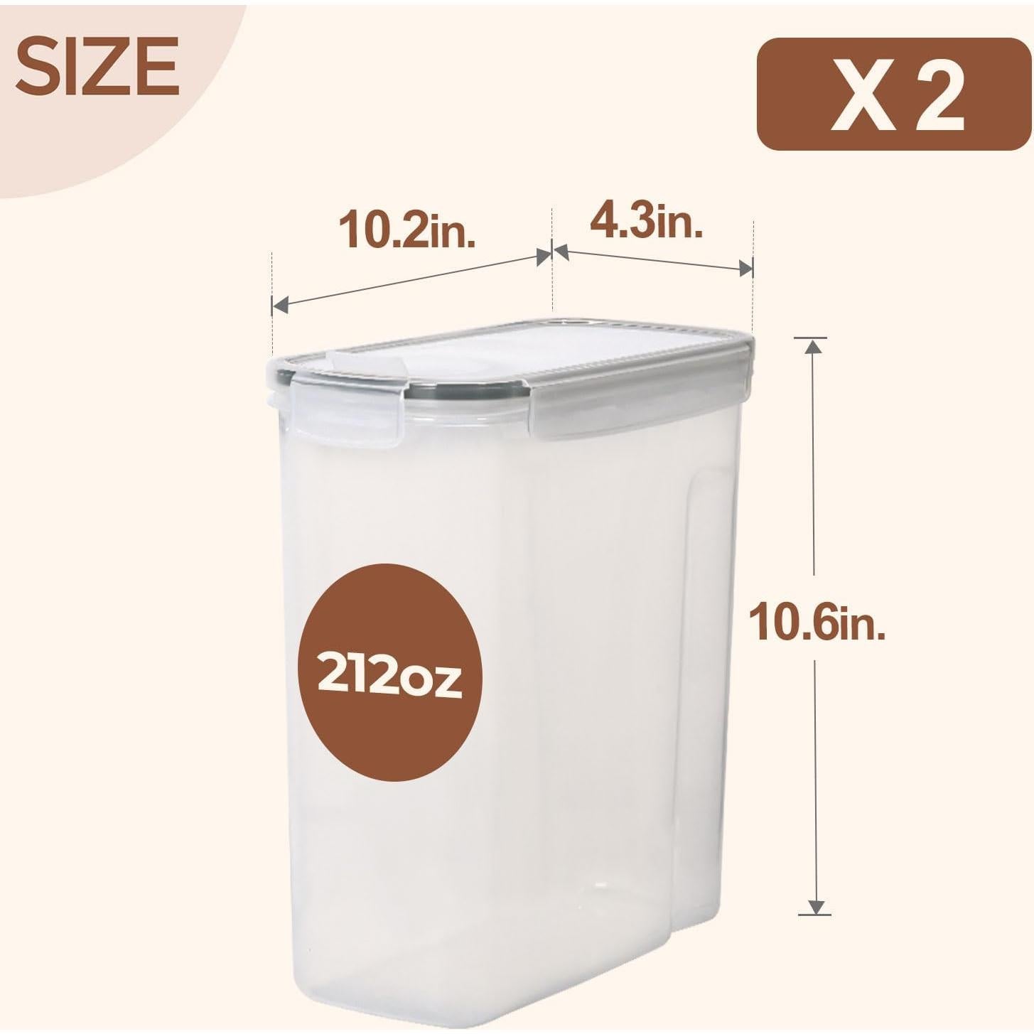 Juego de 2 Contenedores Herméticos ComSaf 6.3L para Cereal