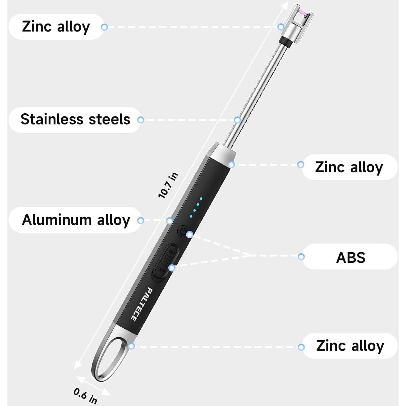 Encendedor Eléctrico PALTECE Largo Recargable USB-C 360° Negro