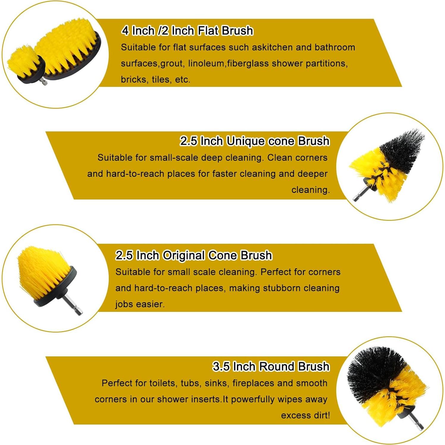 Juego de 18 Accesorios para Cepillos de Taladro ROIKETU