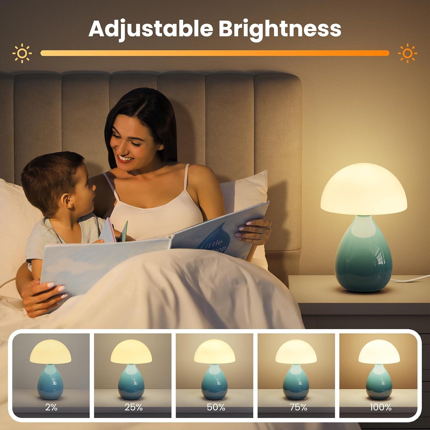 Lámpara de Hongo VanBoLon LED Regulable Azul 36.8x16.3cm