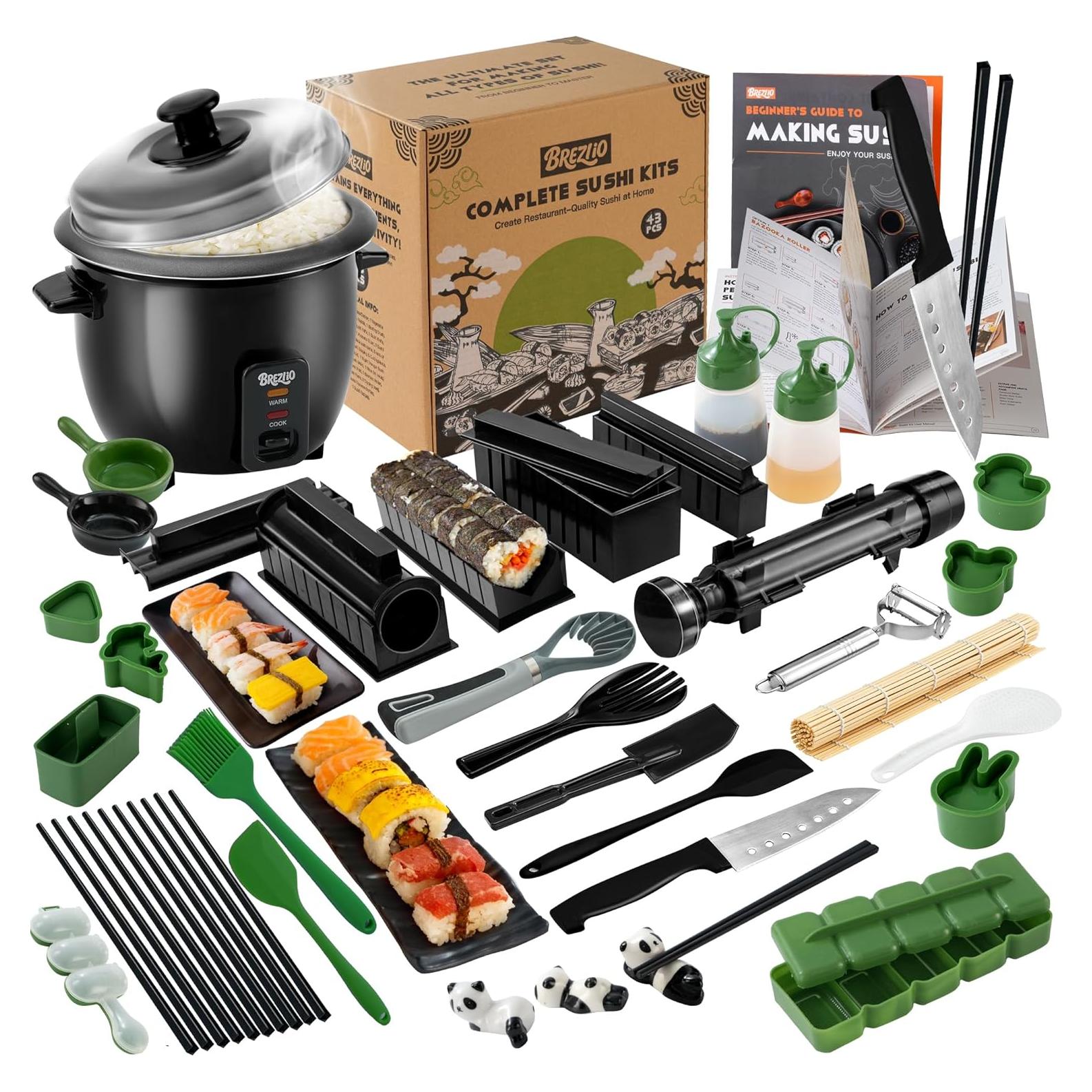 Kit Completo para Hacer Sushi 43 Piezas Brezlio Verde