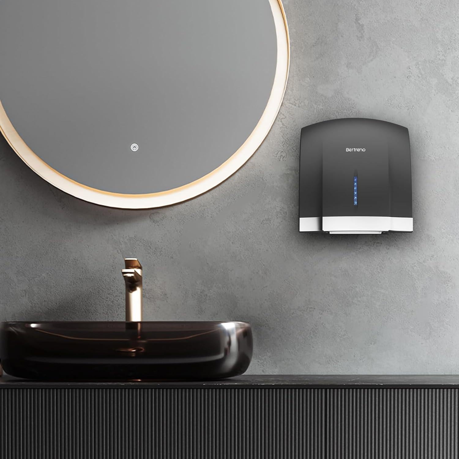 Secador de Manos Eléctrico Compacto ZHEJIANG 1800W Negro