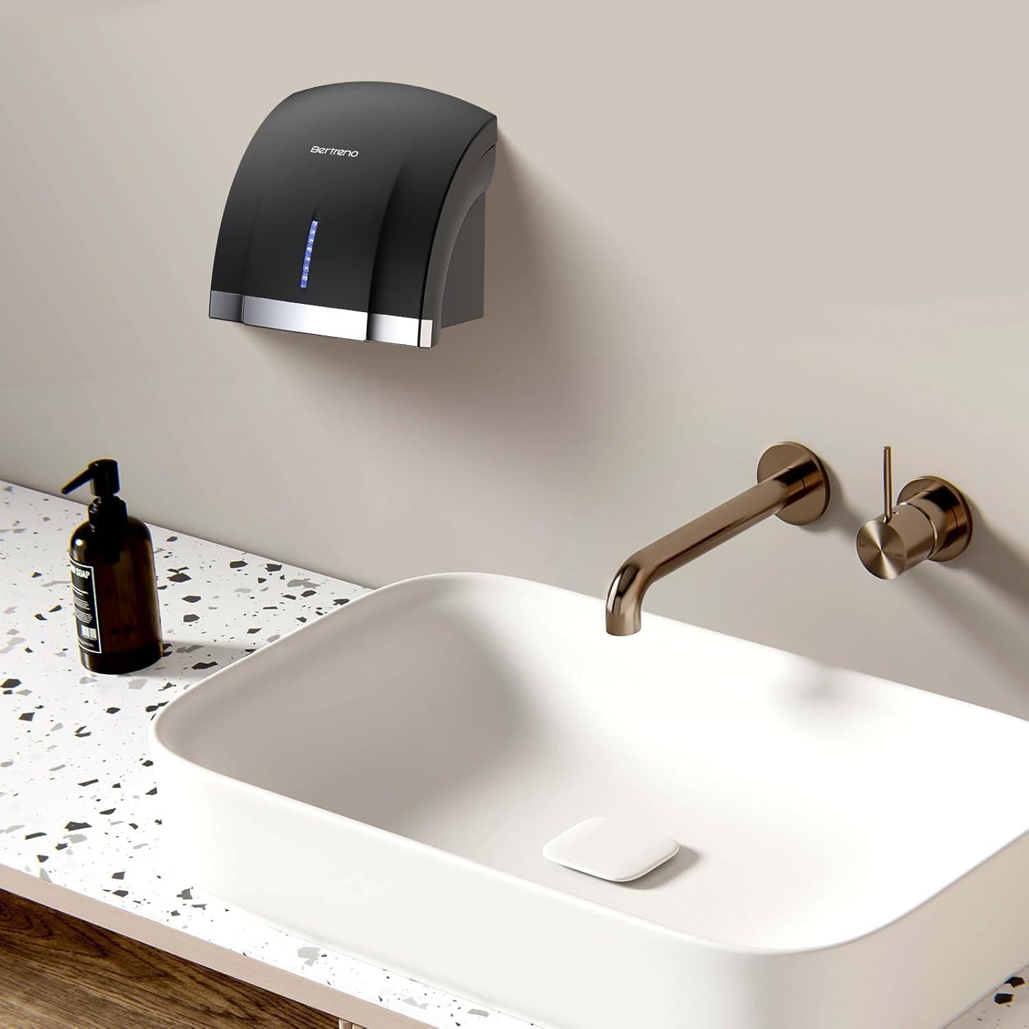 Secador de Manos Eléctrico Compacto ZHEJIANG 1800W Negro