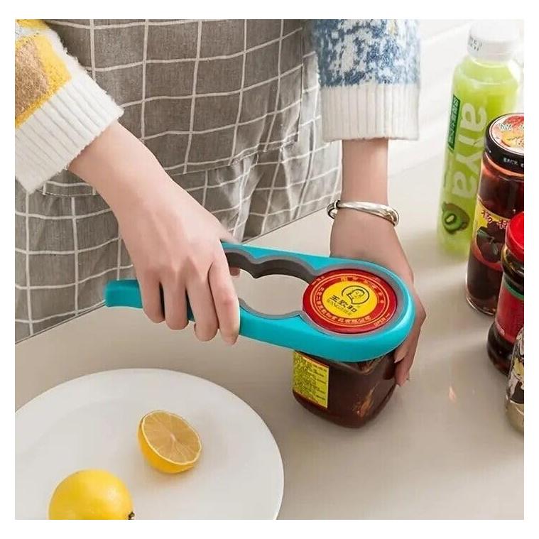 Abrebotellas 4 en 1 Genérico Azul para Tarros y Latas