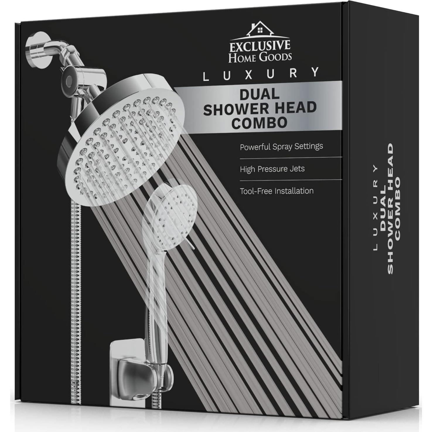 Cabezal de Ducha Heatsistence 6" Alta Presión con Manguera 177.8 cm