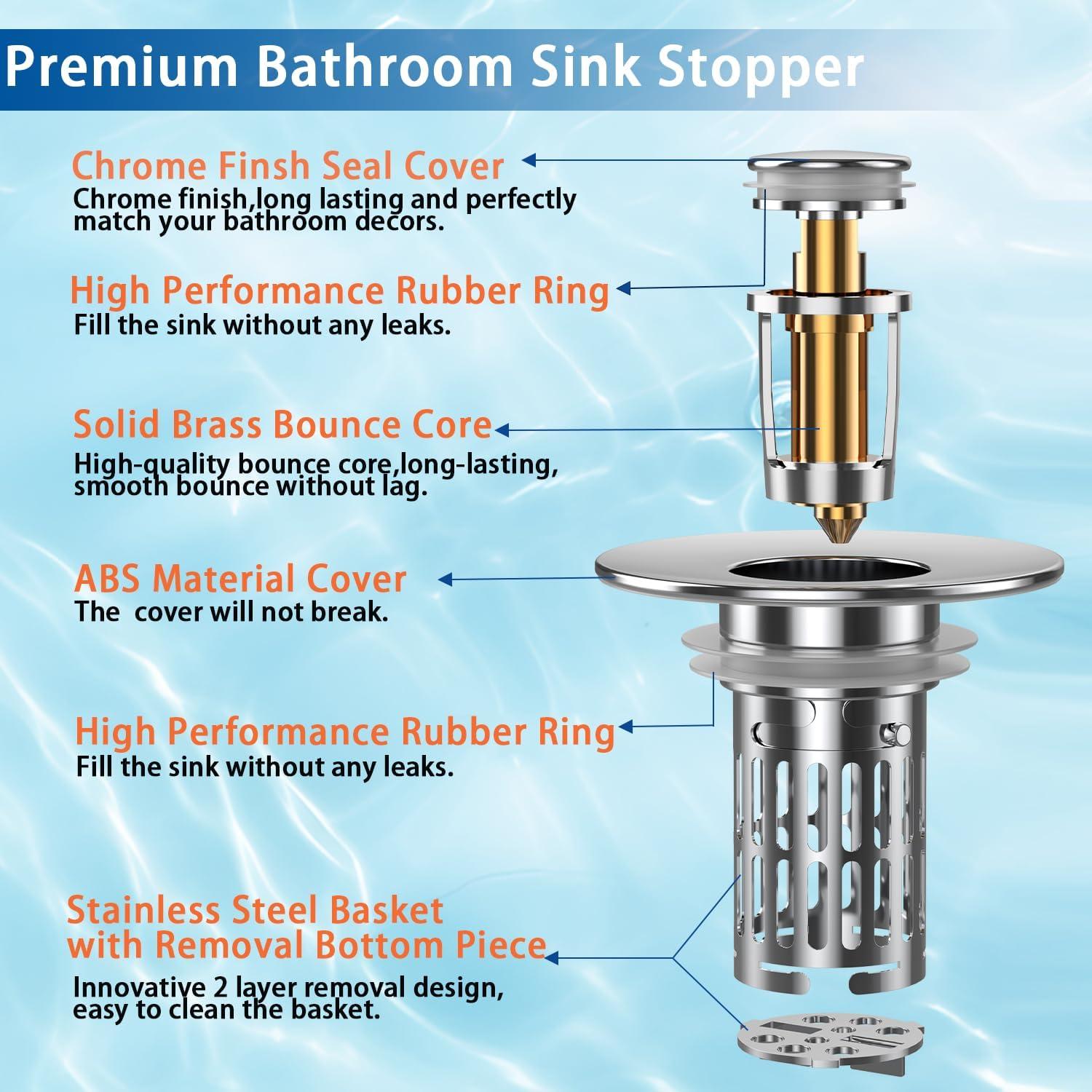 Colador de desagüe Cocog ZSK003 para lavabo, acero inoxidable