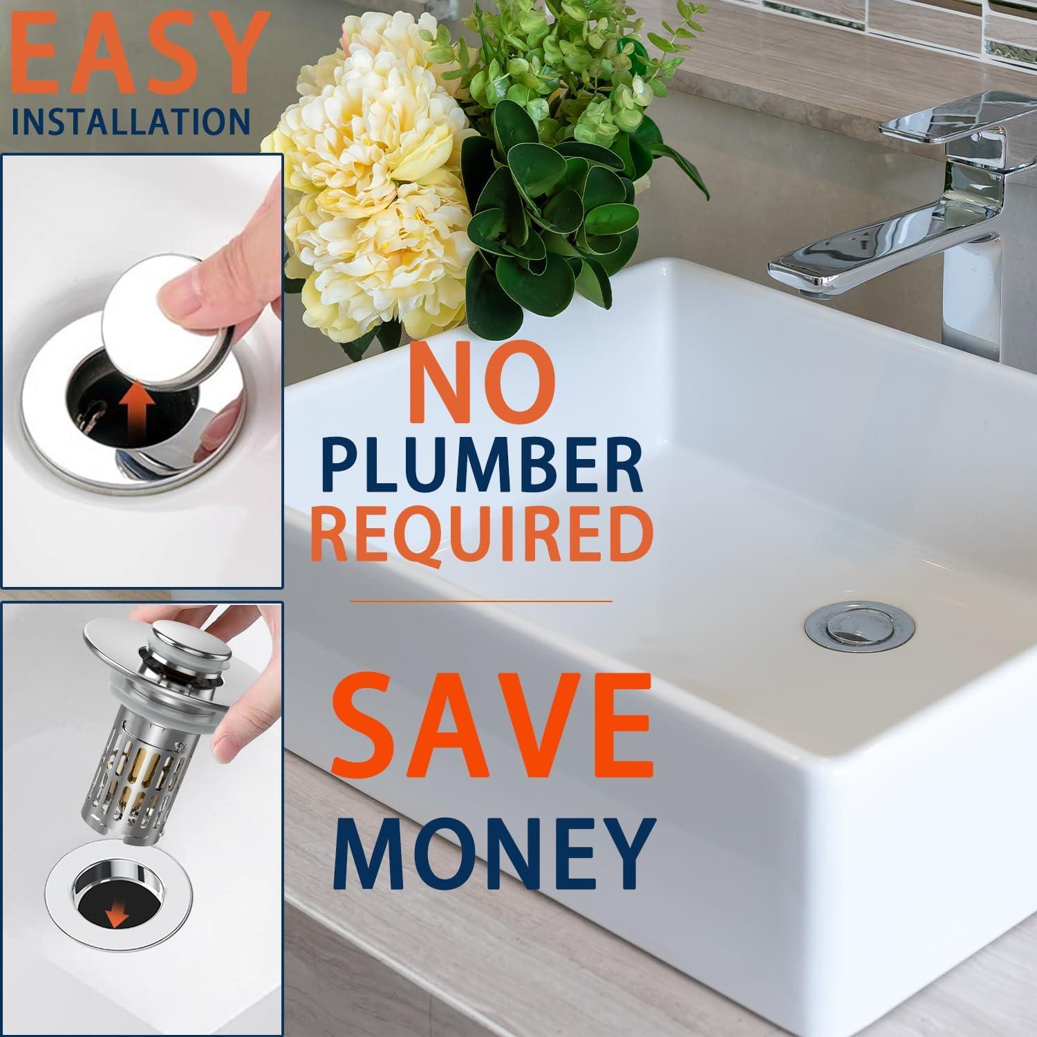 Colador de desagüe Cocog ZSK003 para lavabo, acero inoxidable