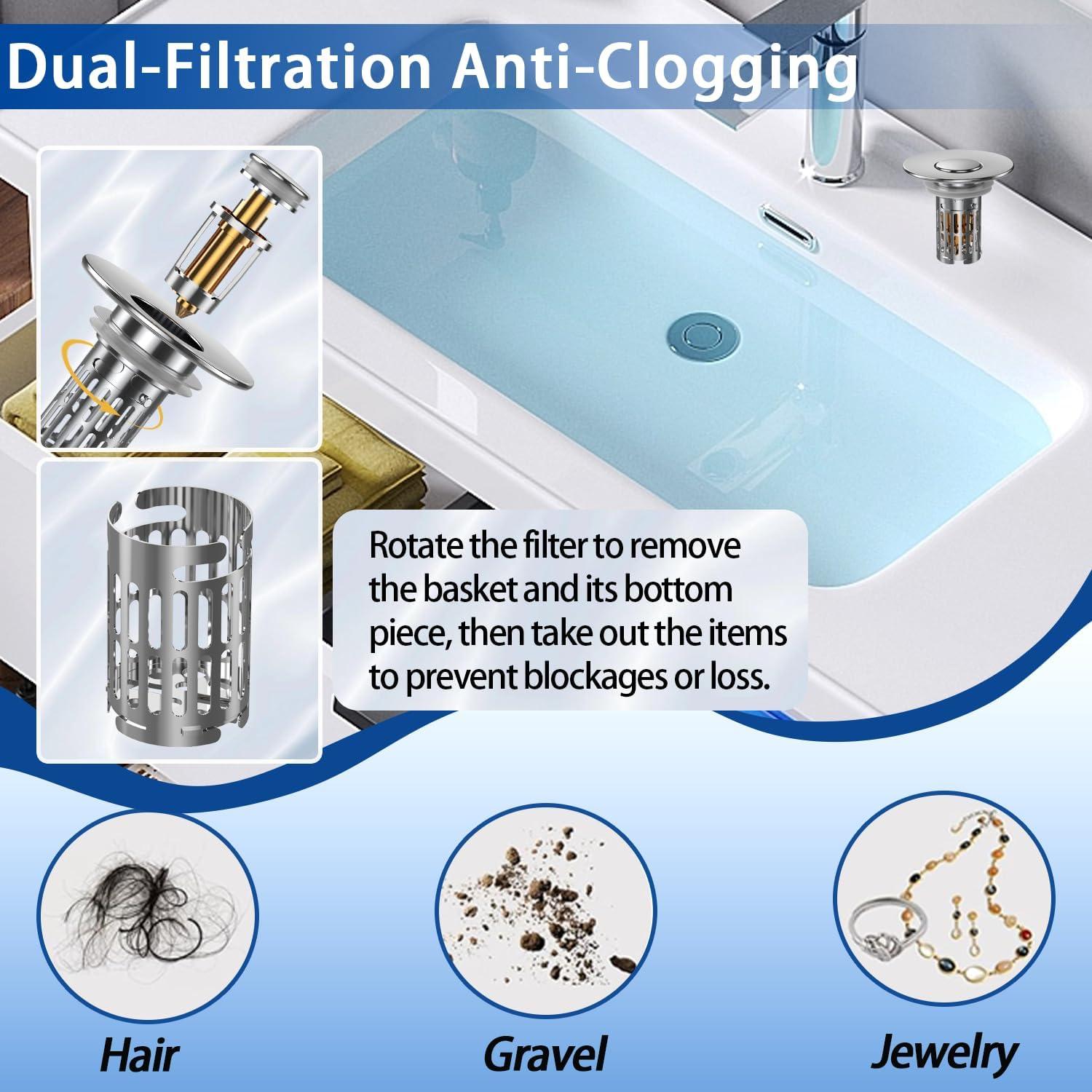 Colador de desagüe Cocog ZSK003 para lavabo, acero inoxidable