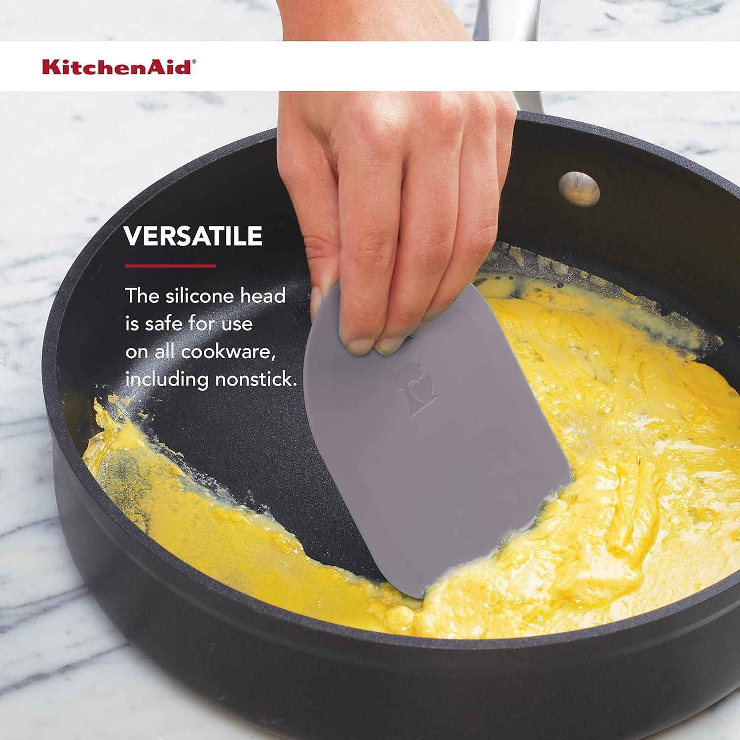 Set de 2 Raspadores de Tazón KitchenAid Silicona Aqua Sky y Gris