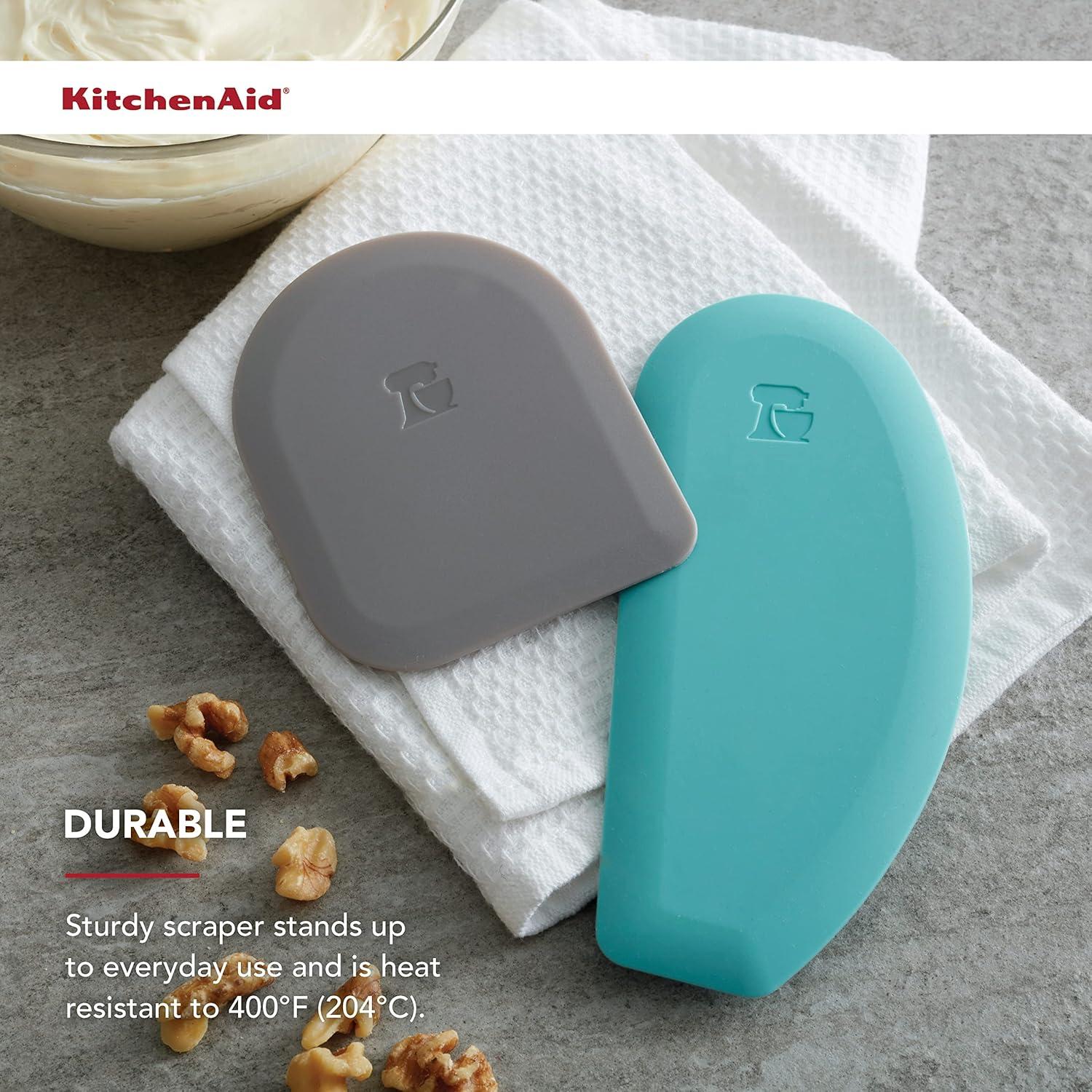 Set de 2 Raspadores de Tazón KitchenAid Silicona Aqua Sky y Gris