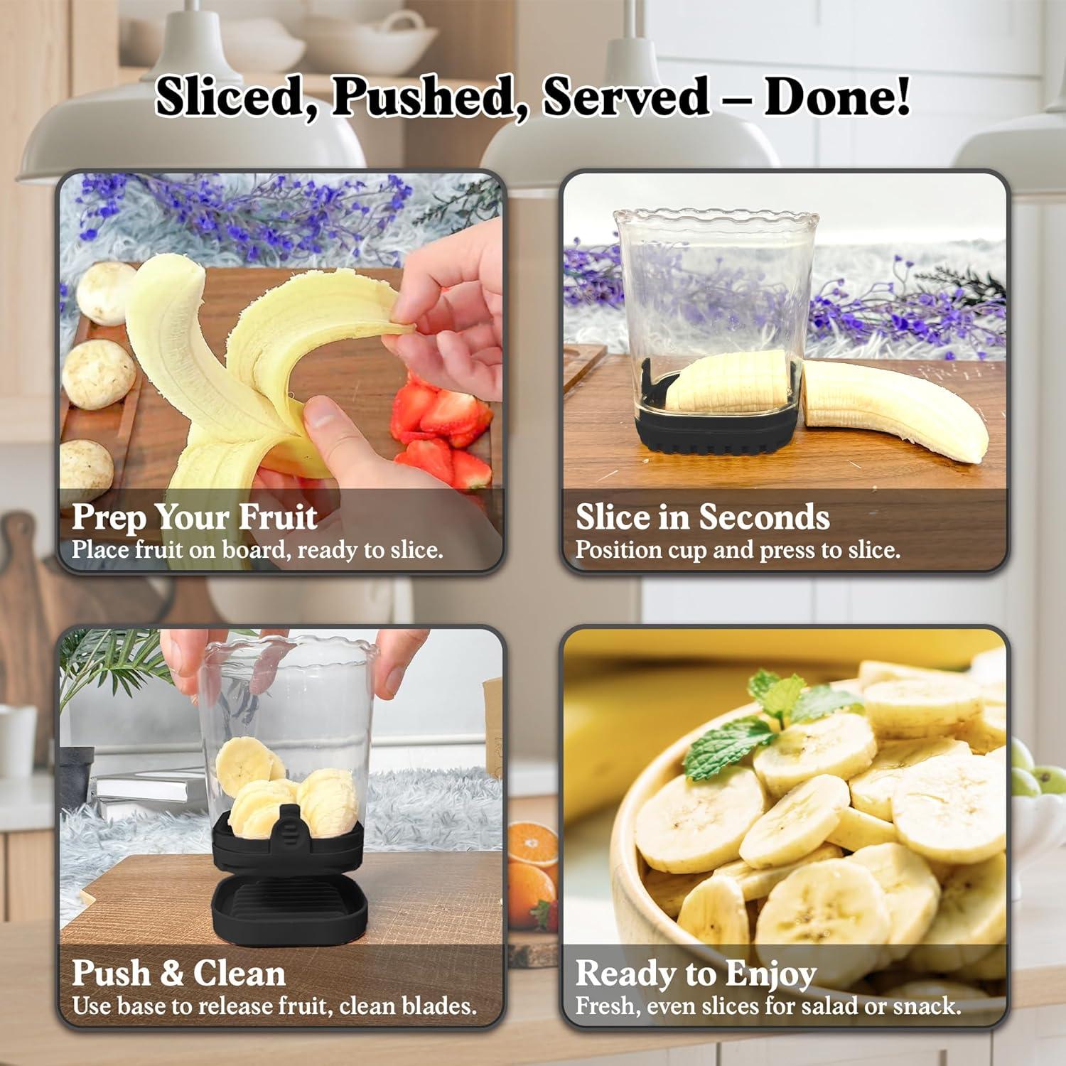 Cortador de Frutas ANSOTHIN Taza Cortadora Manual Negro