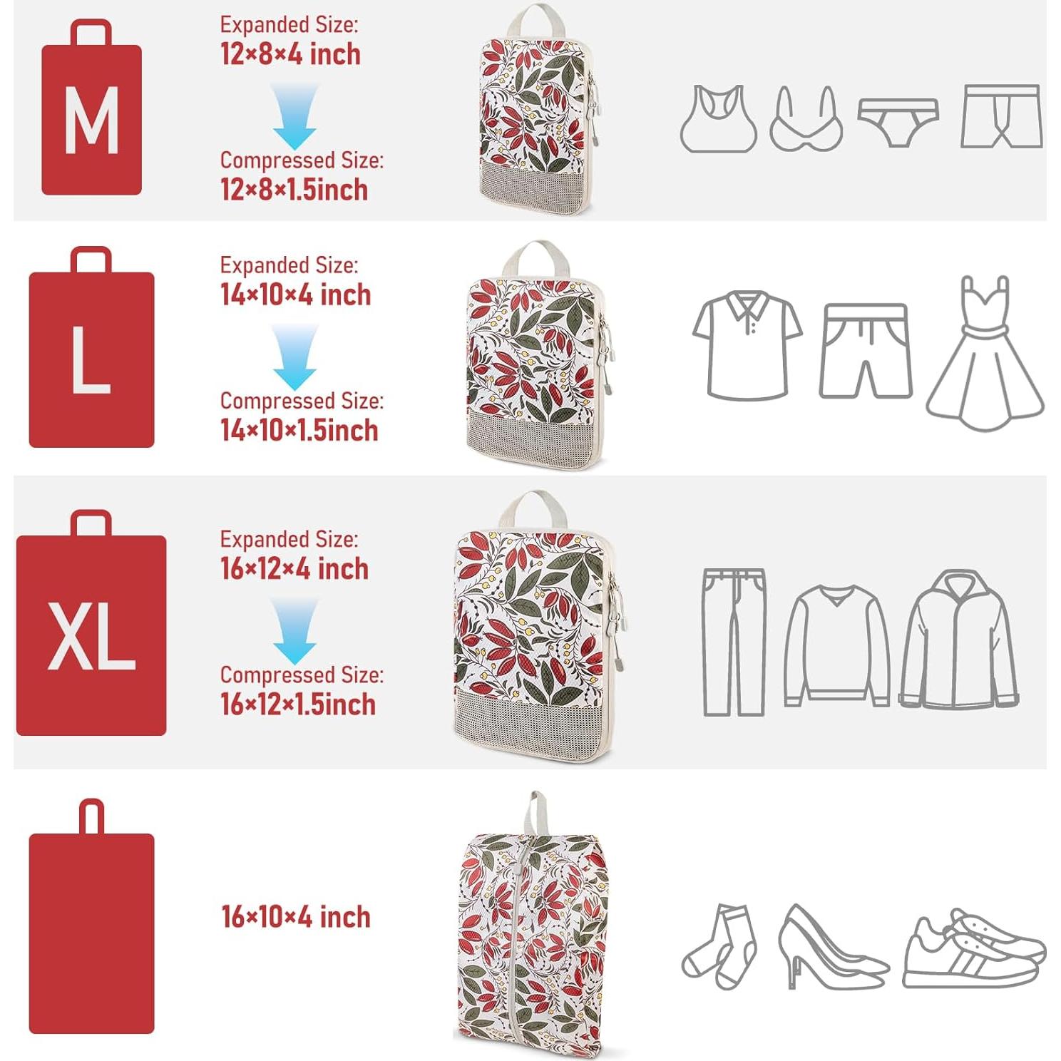 Juego de Cubos de Empaque Lemoobolsa 5 Piezas - Organizador de Viaje