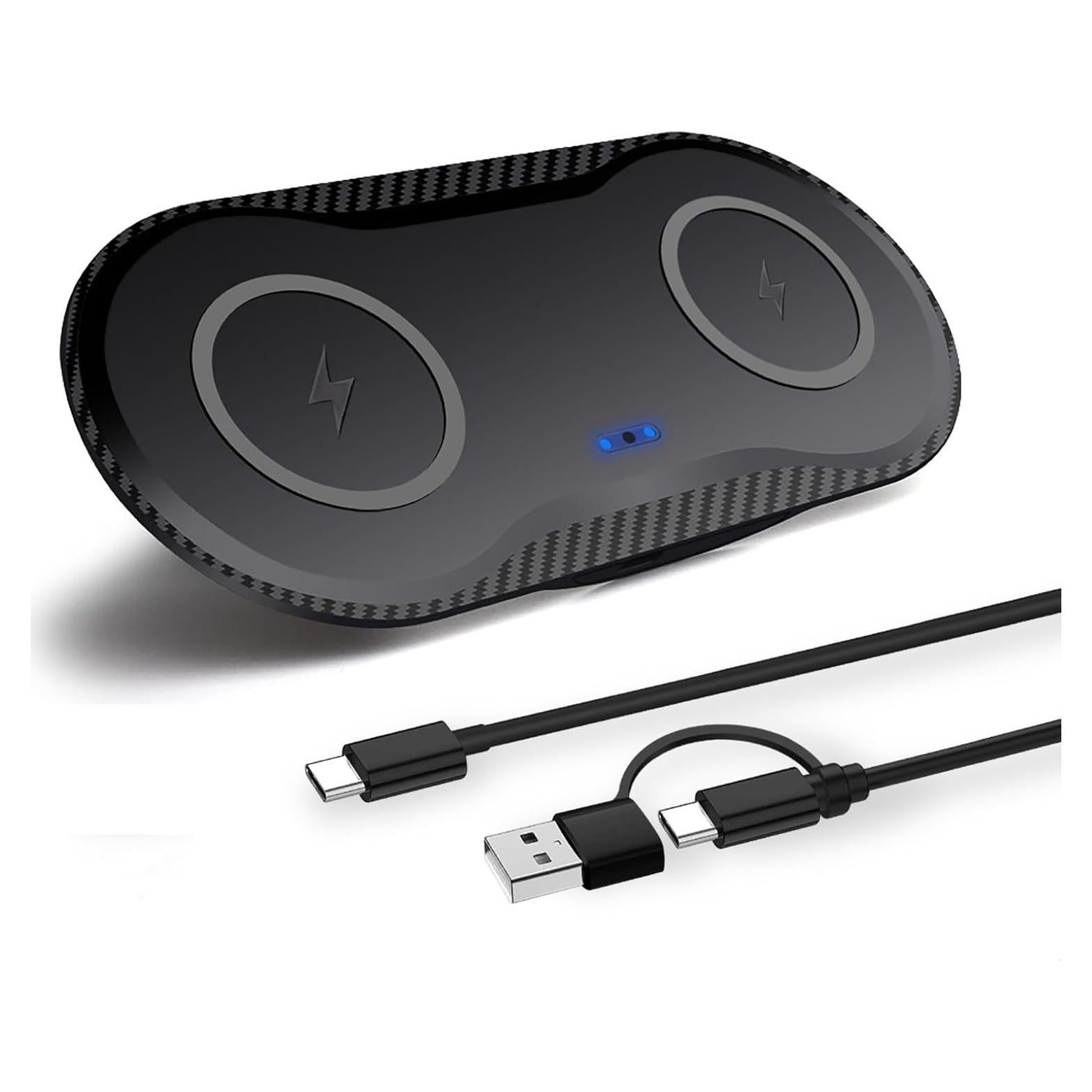 Almohadilla de Carga Inalámbrica 20W PDKUAI Doble Rápida Negro