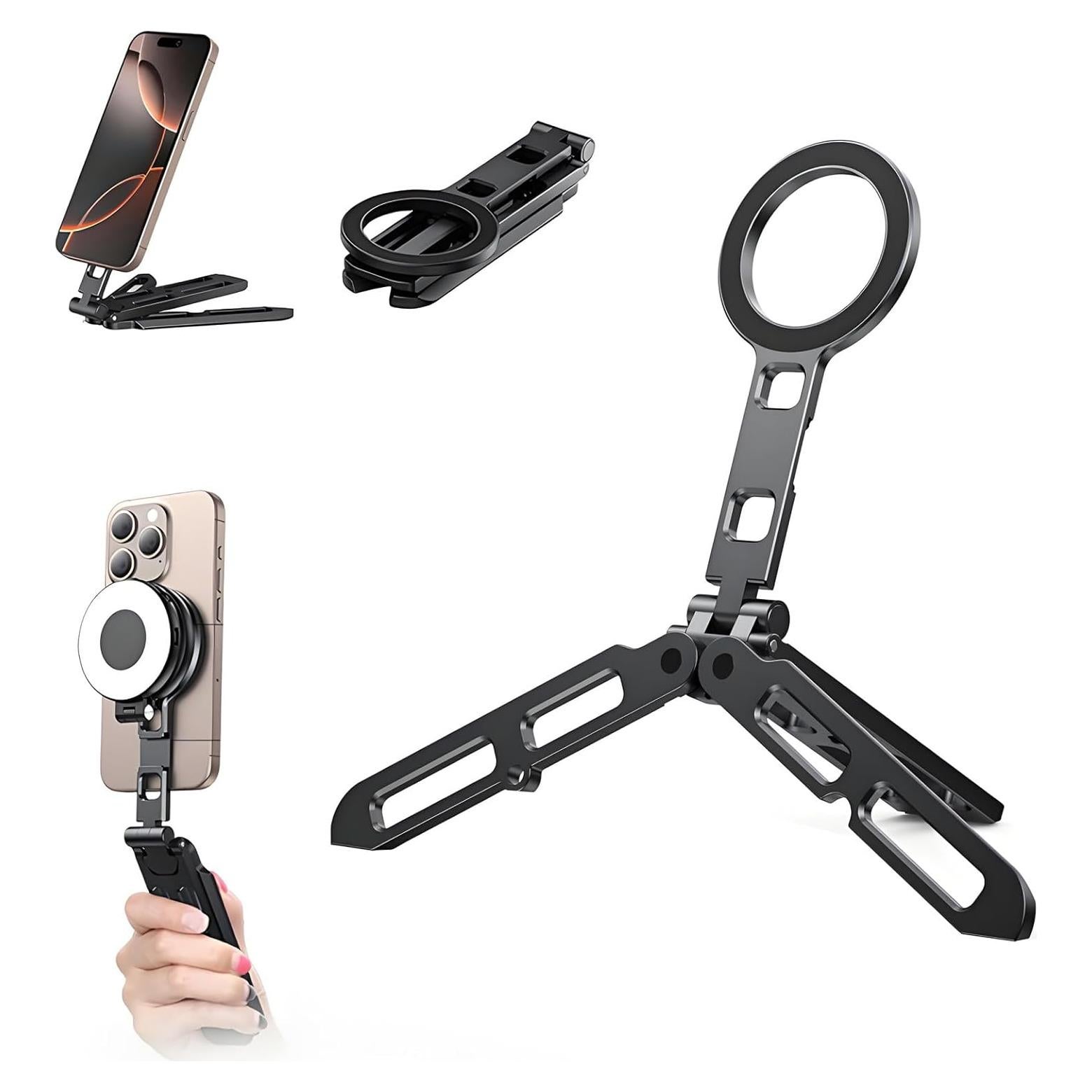 Trípode Magnético CBDYWVR para iPhone 12-16 Pro Max Doble Cara