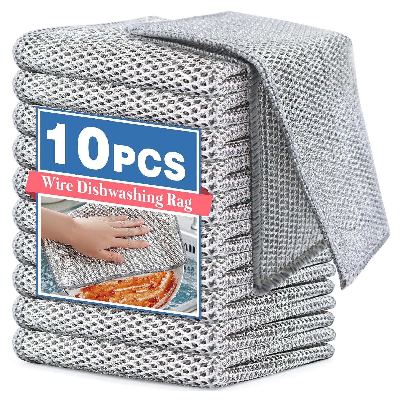 10 Paños de Limpieza de Alambre TEESOD, Sin Rayones, 21.1x20.3cm