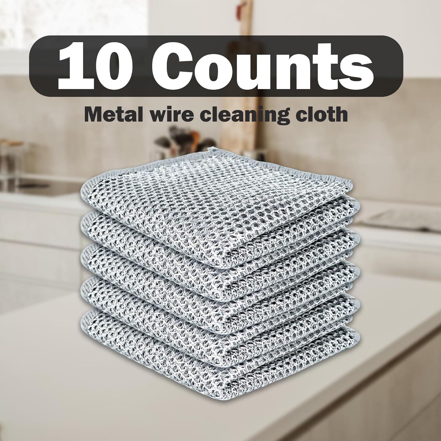 10 Paños de Limpieza de Alambre TEESOD, Sin Rayones, 21.1x20.3cm