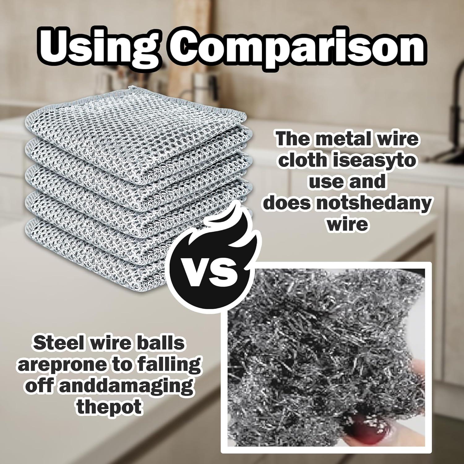 10 Paños de Limpieza de Alambre TEESOD, Sin Rayones, 21.1x20.3cm