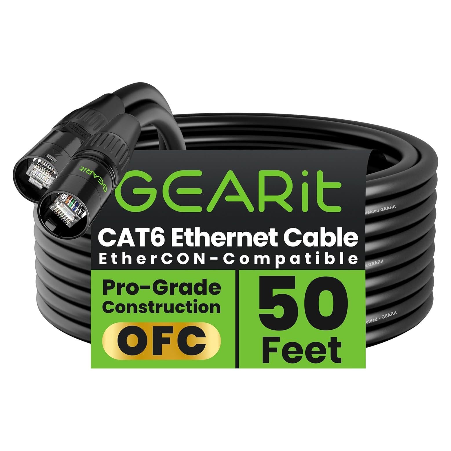 Cable Ethernet CAT6 Blindado GEARit 15.24m para Audio y DMX