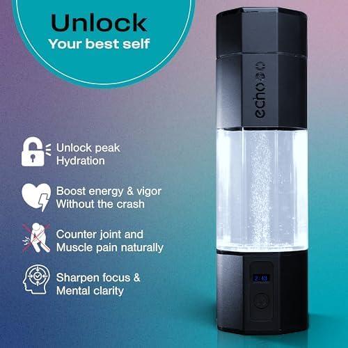 Botella de Agua Hidrógeno Echo Go+ - 0.29 L - Tecnología Avanzada