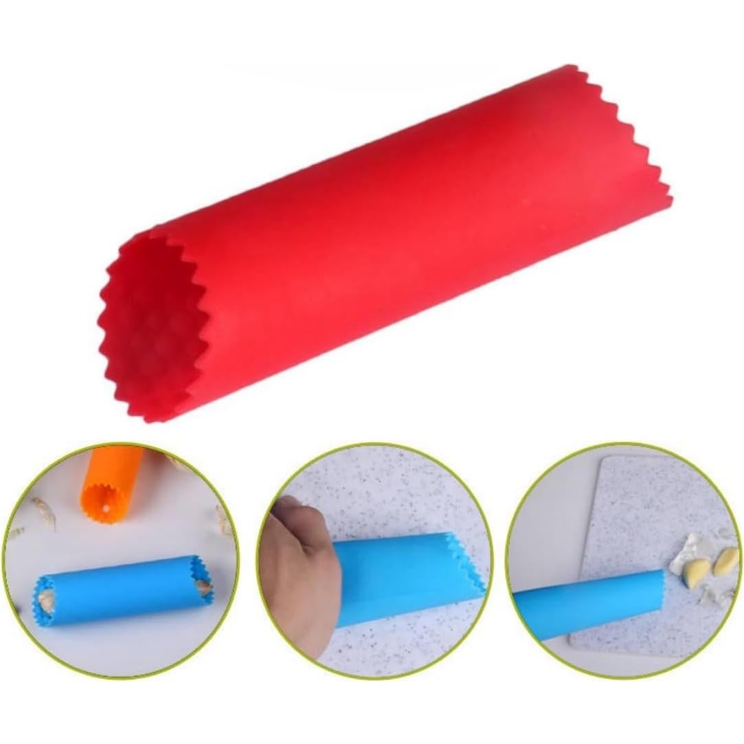 Pelador de Ajo WHTCHSU de Silicona Rojo y Naranja - 4 Piezas