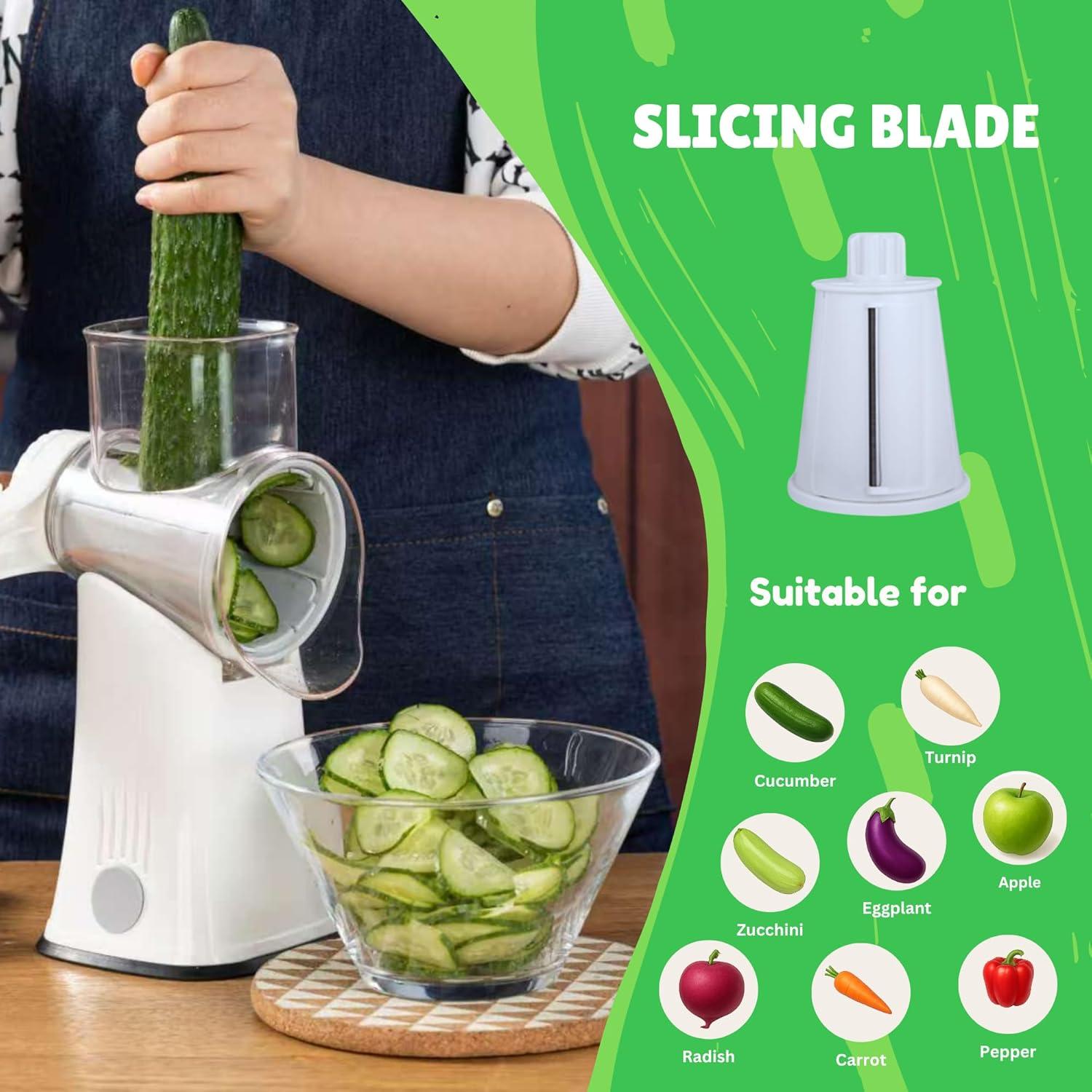 Rallador de Queso Rotatorio iezzei con 5 Cuchillas Inoxidable