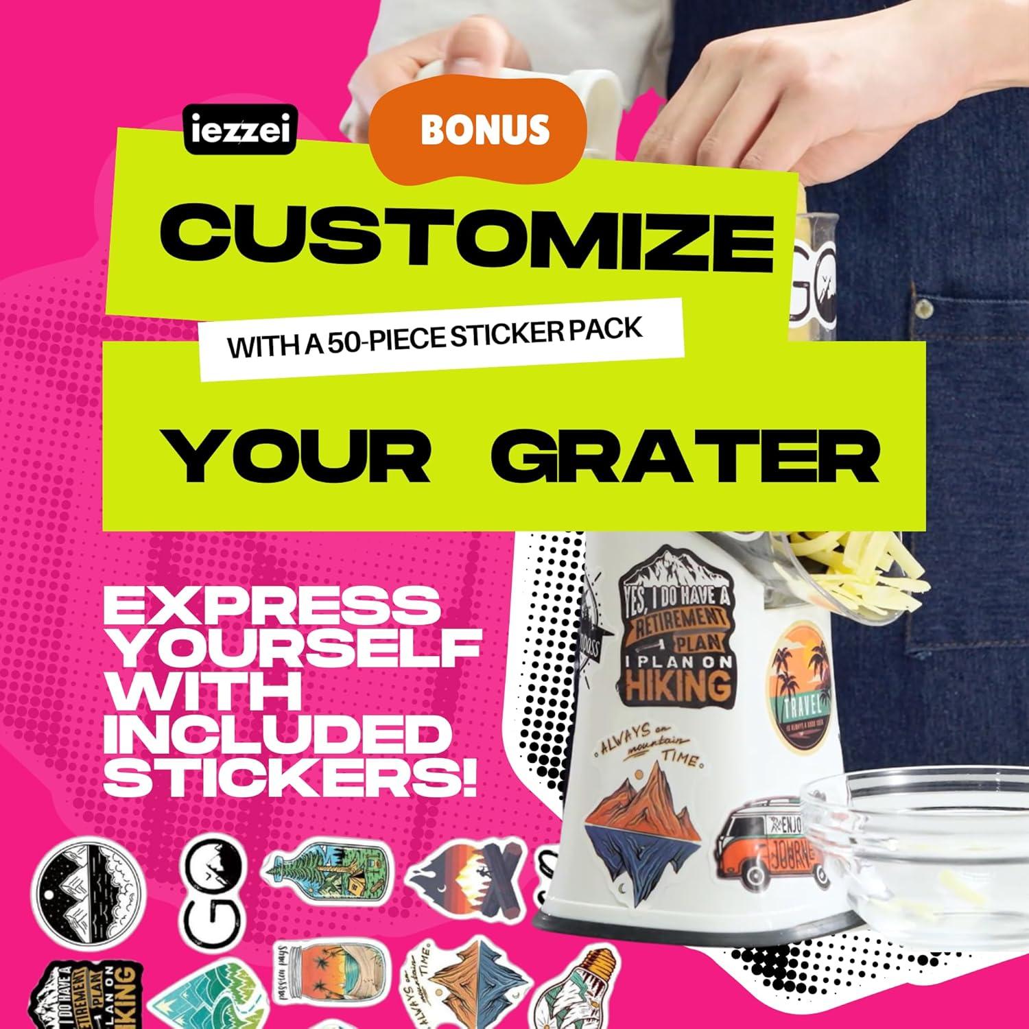 Rallador de Queso Rotatorio iezzei con 5 Cuchillas Inoxidable