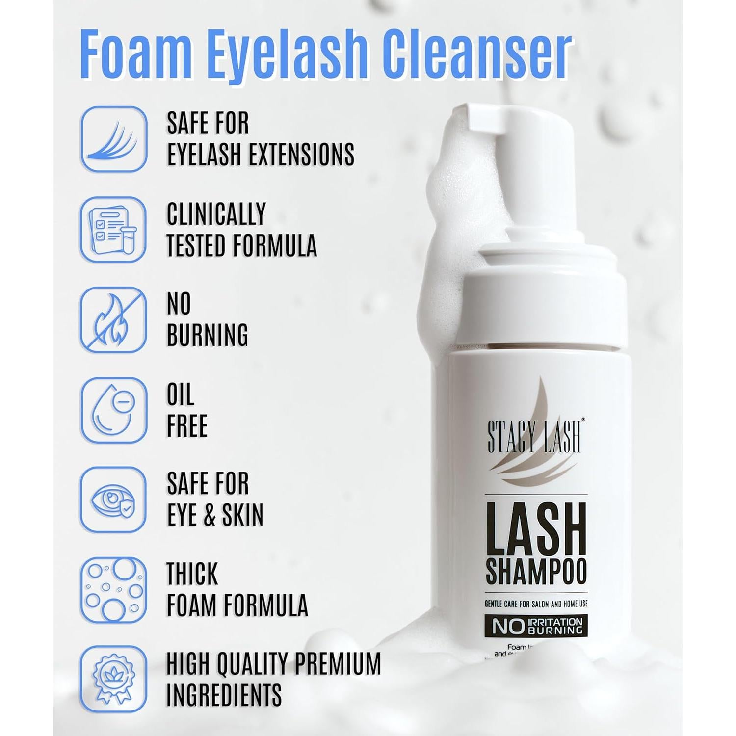 Champú para Pestañas Stacy Lash 50ml + Cepillo Limpiador