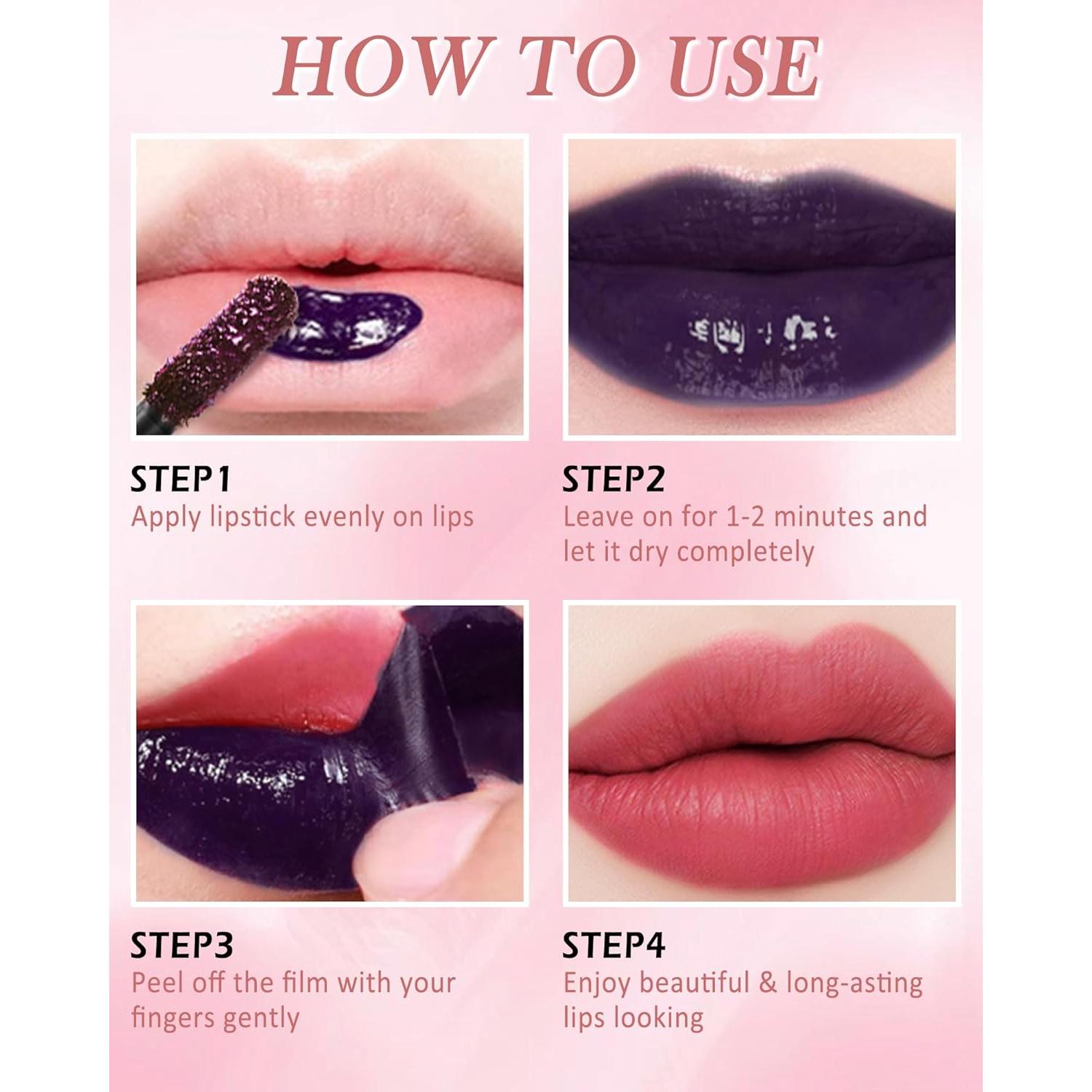 Set de Tinte Labial Peel Off LYSdefeu - 3 Piezas Rosa Mate