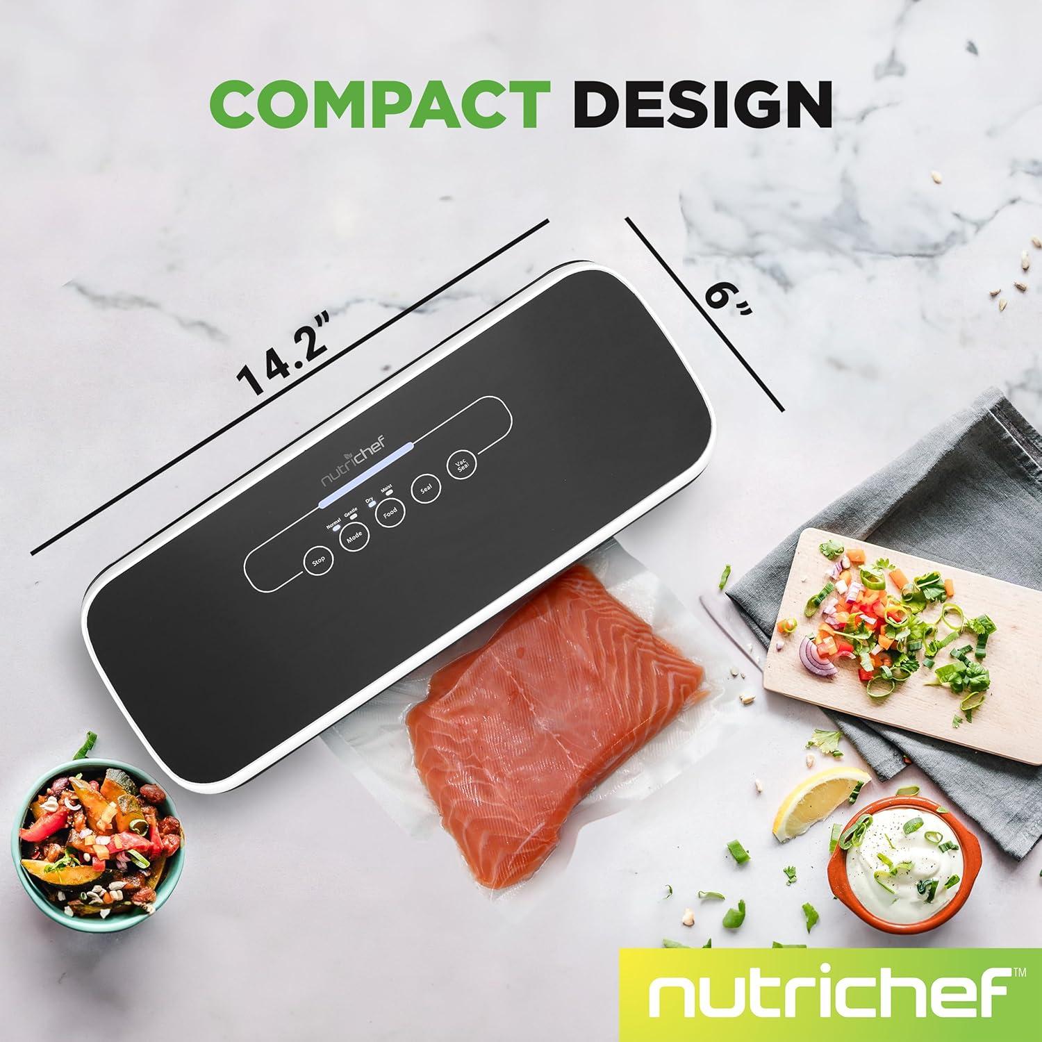 Selladora al Vacío NutriChef PKVS18BK - Automática, Compacta