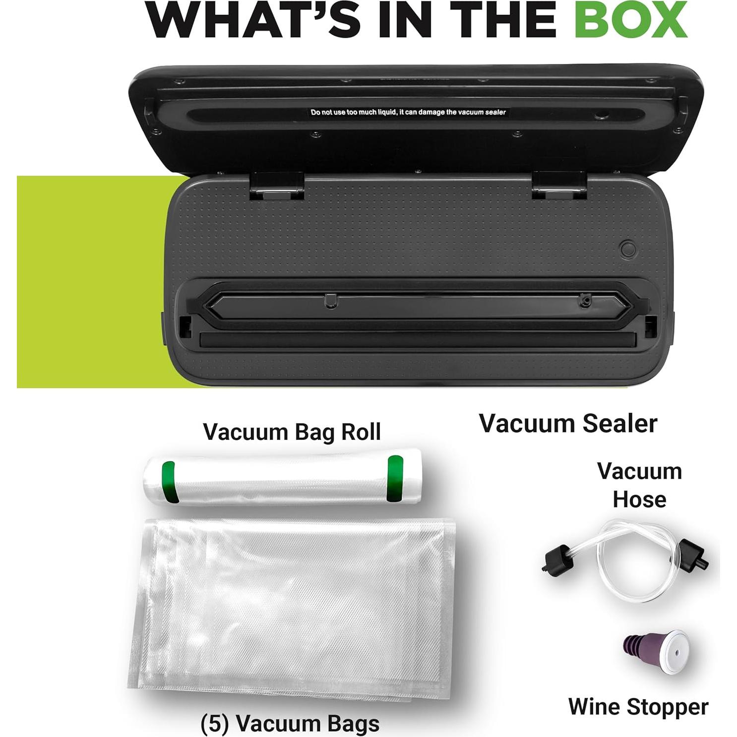 Selladora al Vacío NutriChef PKVS18BK - Automática, Compacta