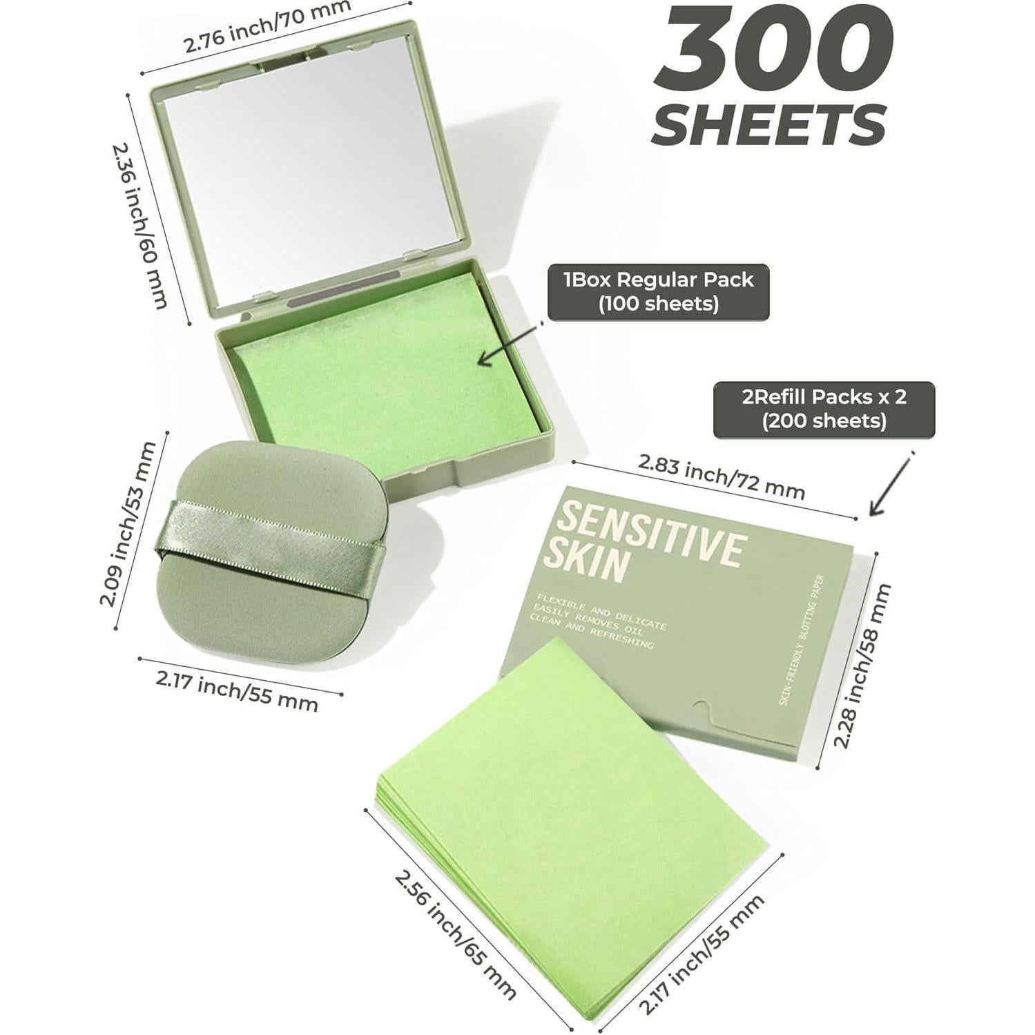 Hojas Absorbentes de Aceite SUMEITANG 300 Unidades para Piel Grasa