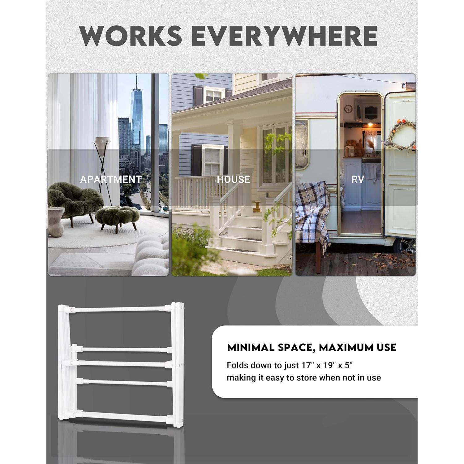 Estante Plegable para Secar Ropa ZOES HOMEWARE 4 Niveles 1.24m