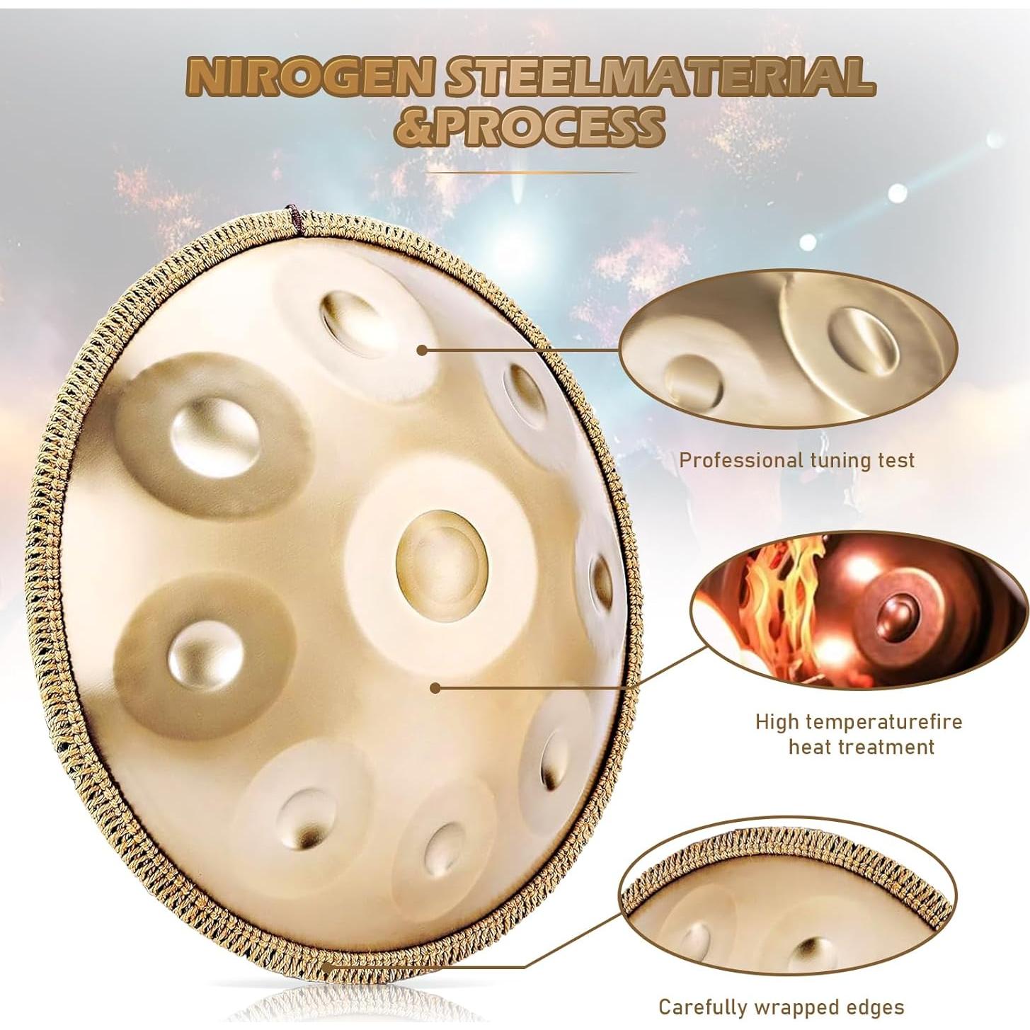 Juego de tambor Handpan Seoenlin 9 Notas 440Hz 7.69kg