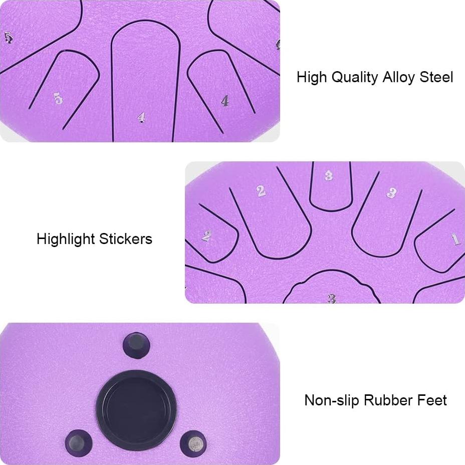 Tambor de Lengua de Acero Yasisid 30 cm 15 Notas Púrpura