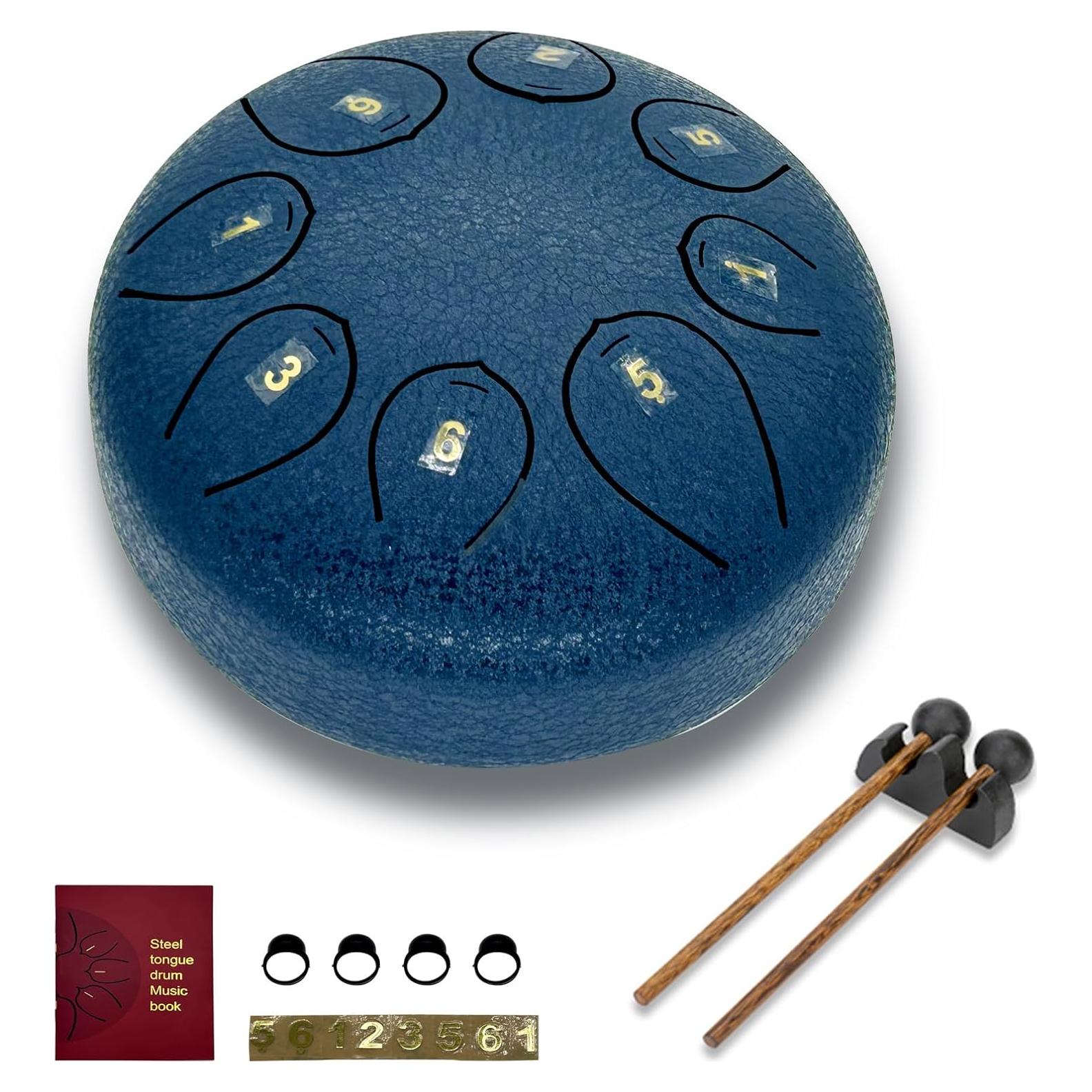 Tambor de Lengua de Acero 15 cm 8 Notas Kelisiting Azul