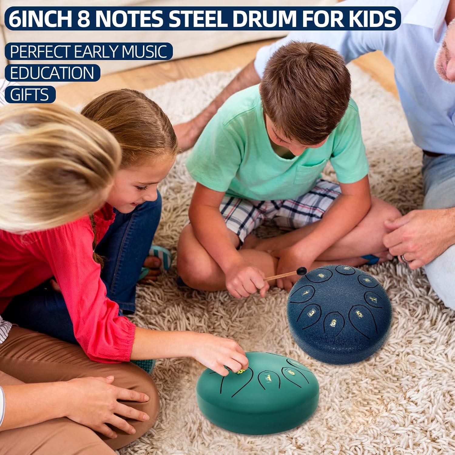 Tambor de Lengua de Acero 15 cm 8 Notas Kelisiting Azul