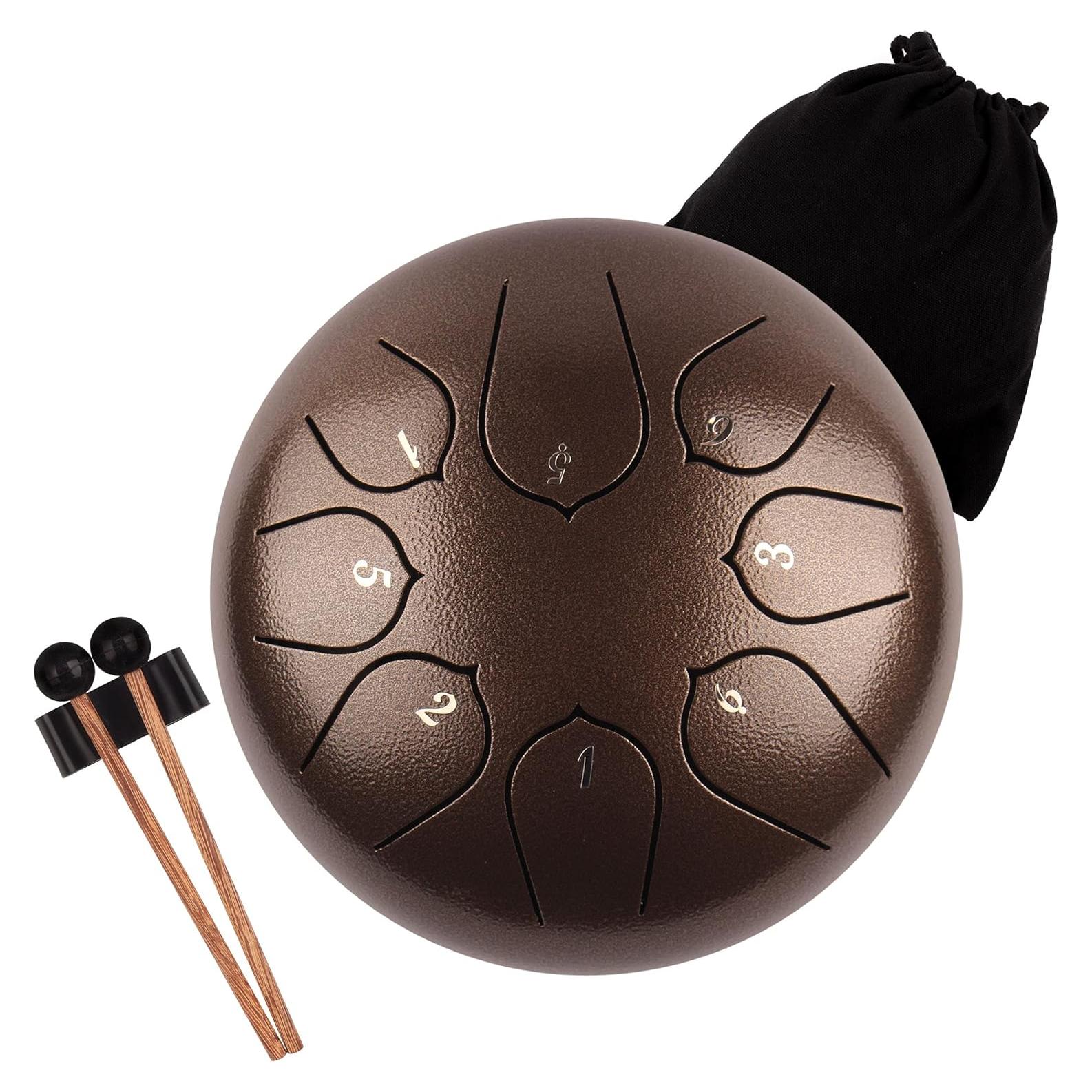 Tambor de Lluvia LOMUTY 6" Acero 8 Notas para Meditación