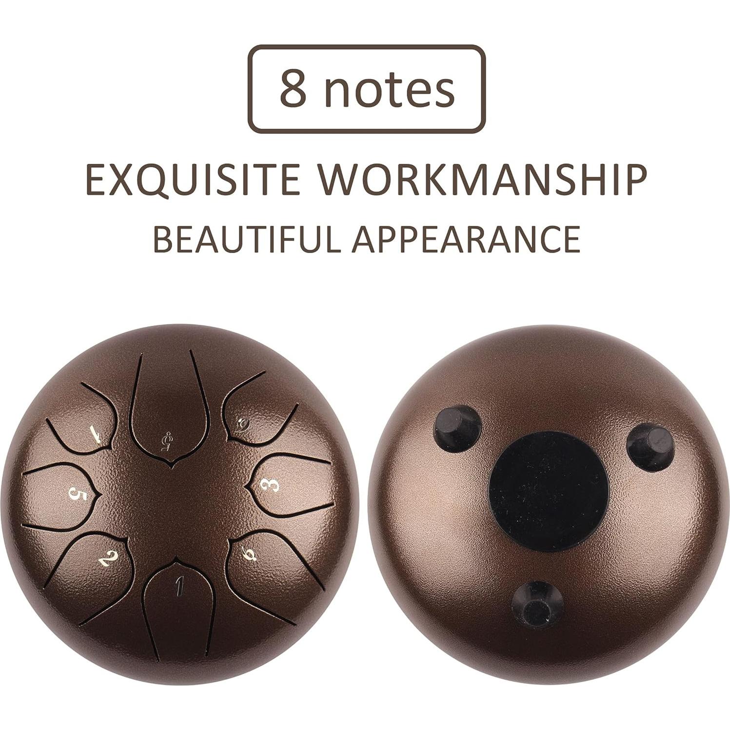 Tambor de Lluvia LOMUTY 6" Acero 8 Notas para Meditación