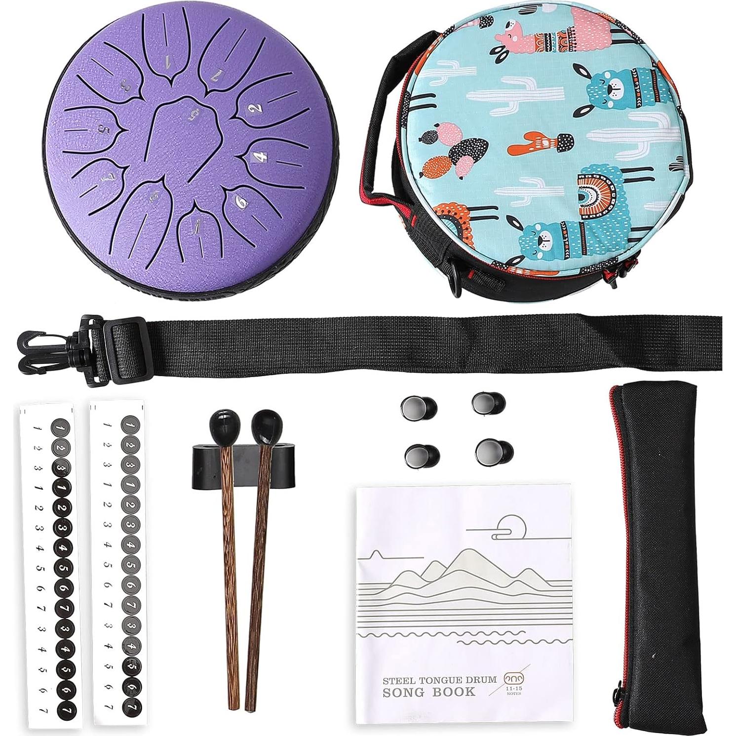 Tambor de Lengua de Acero Ubblove 11 Notas 15 cm Púrpura